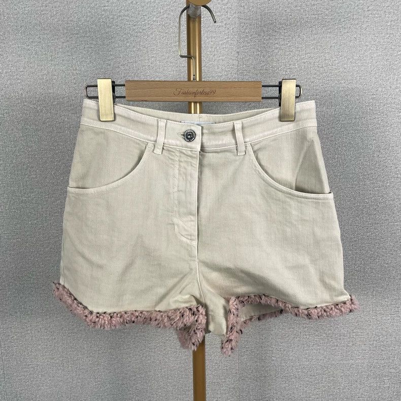 Chanel Chanel Crystal Buckle Denim Shorts - dmc Size US 36 / EU 52 - 1 Thumbnail