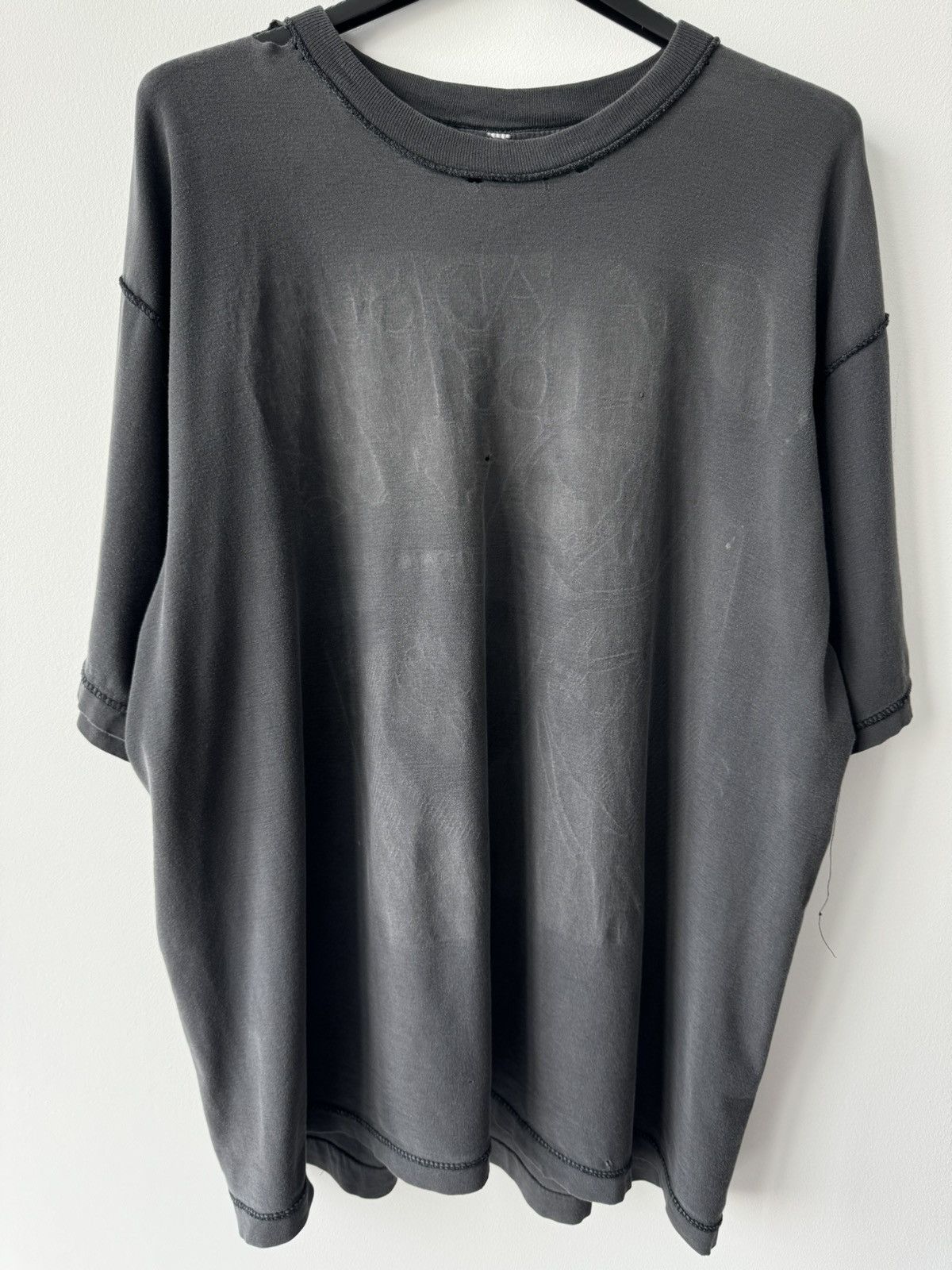 Vintage VINTAGE 90s FADED THRASHED INSIDE OUT BLACK T SHIRT Size US XL / EU 56 / 4 - 1 Thumbnail