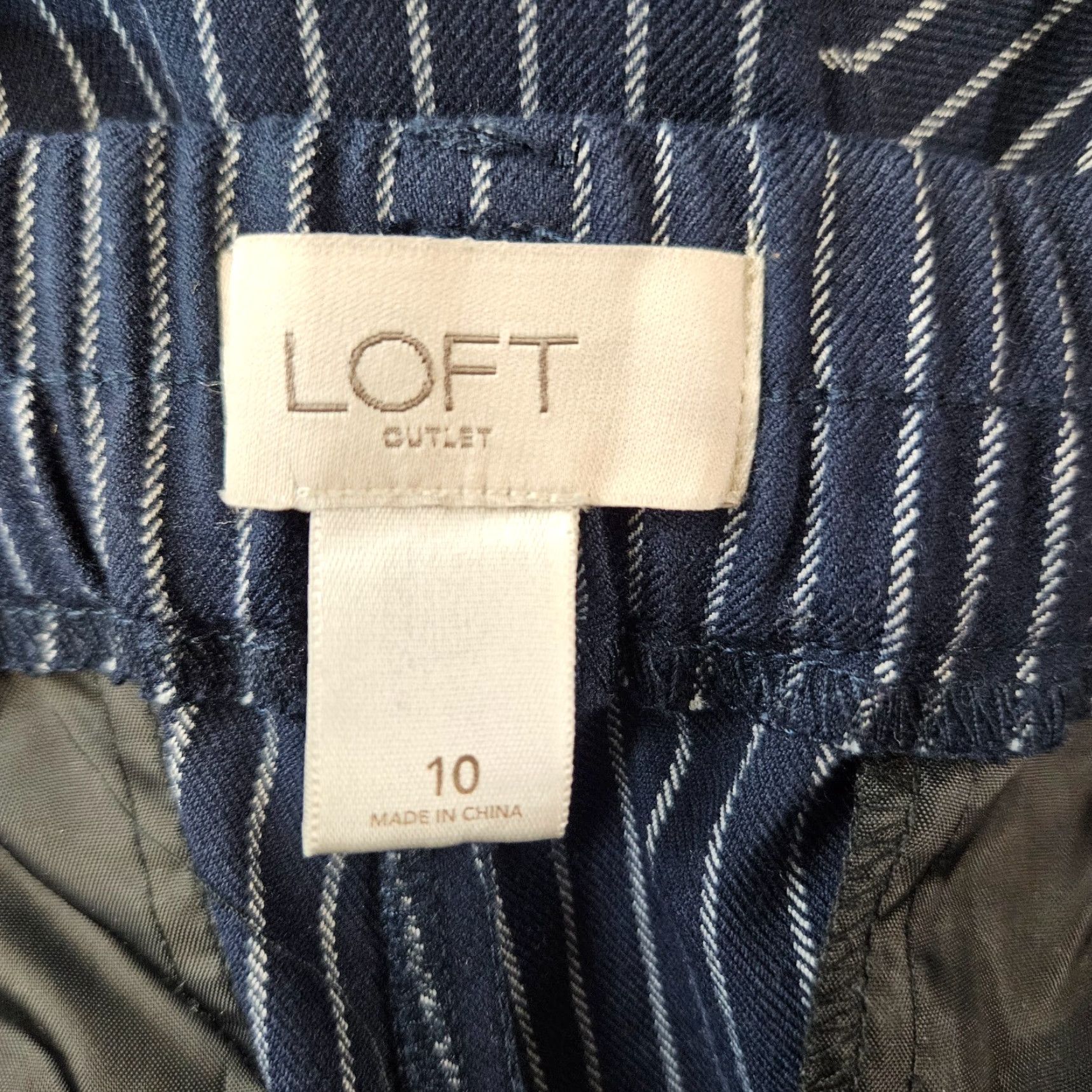 Loft LOFT Ann Taylor Womens Original Straight Cropped Pants Sz 10 Blue White Stripe Size 32" / US 10 / IT 46 - 8 Thumbnail