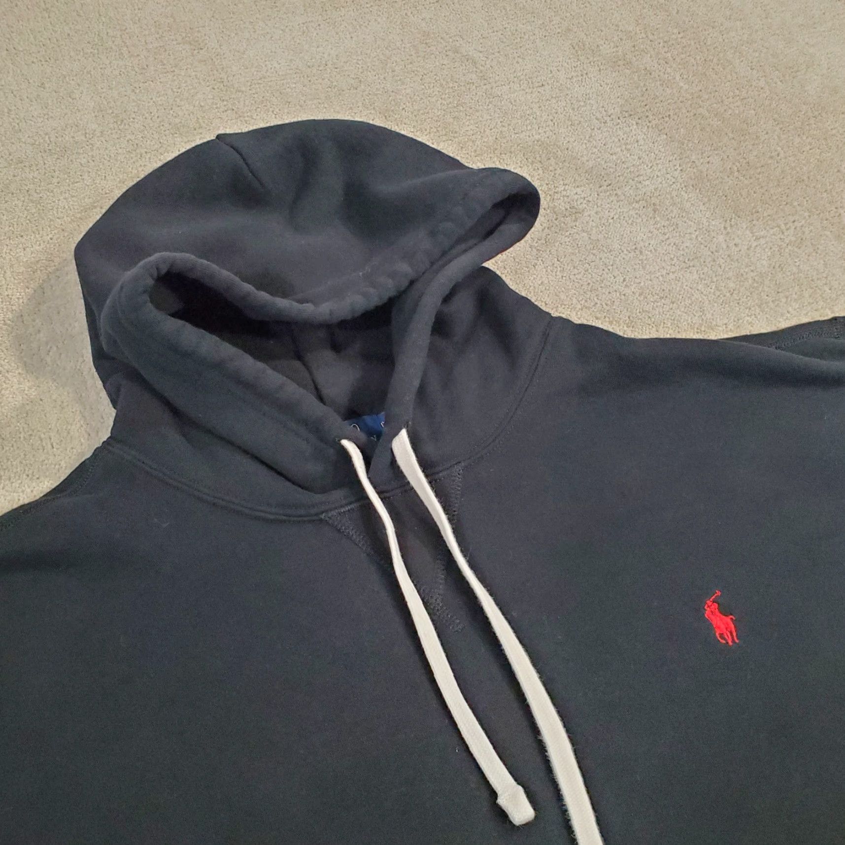 Polo Ralph Lauren Polo Ralph Lauren Hoodie Mens 1XB Black Sweatshirt Pullover Pony Logo Drawstring Hoodie Big & Tall Size US XL / EU 56 / 4 - 2 Thumbnail