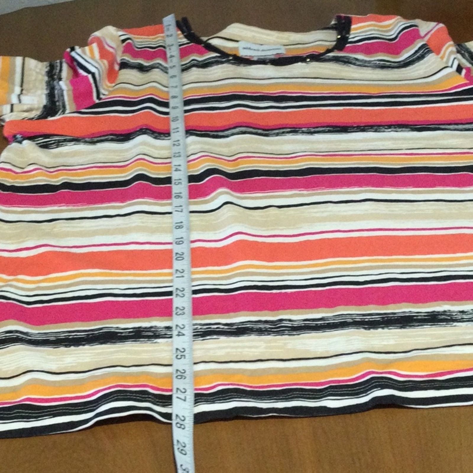 Other Alfred Dunner Multicolor Stripe Stud Trim T-Shirt Size XL Size XL / US 12-14 / IT 48-50 - 14 Thumbnail