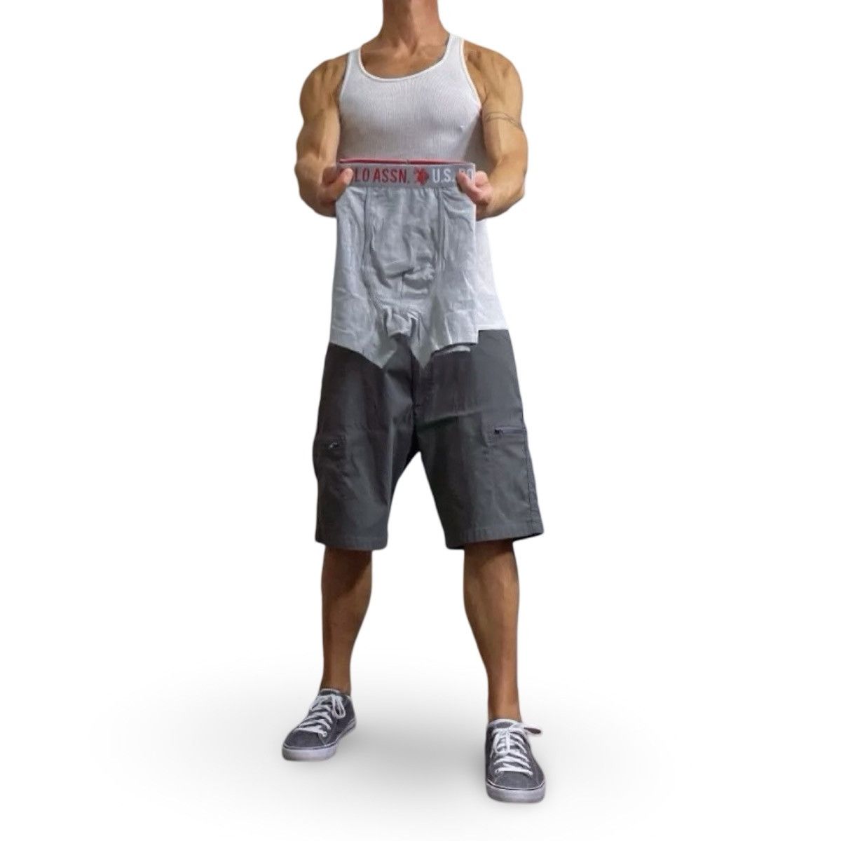 U.S. Polo Assn. US Polo Assn Men’s Gray / Red Boxer Briefs Size Medium Size 34 - 2 Thumbnail