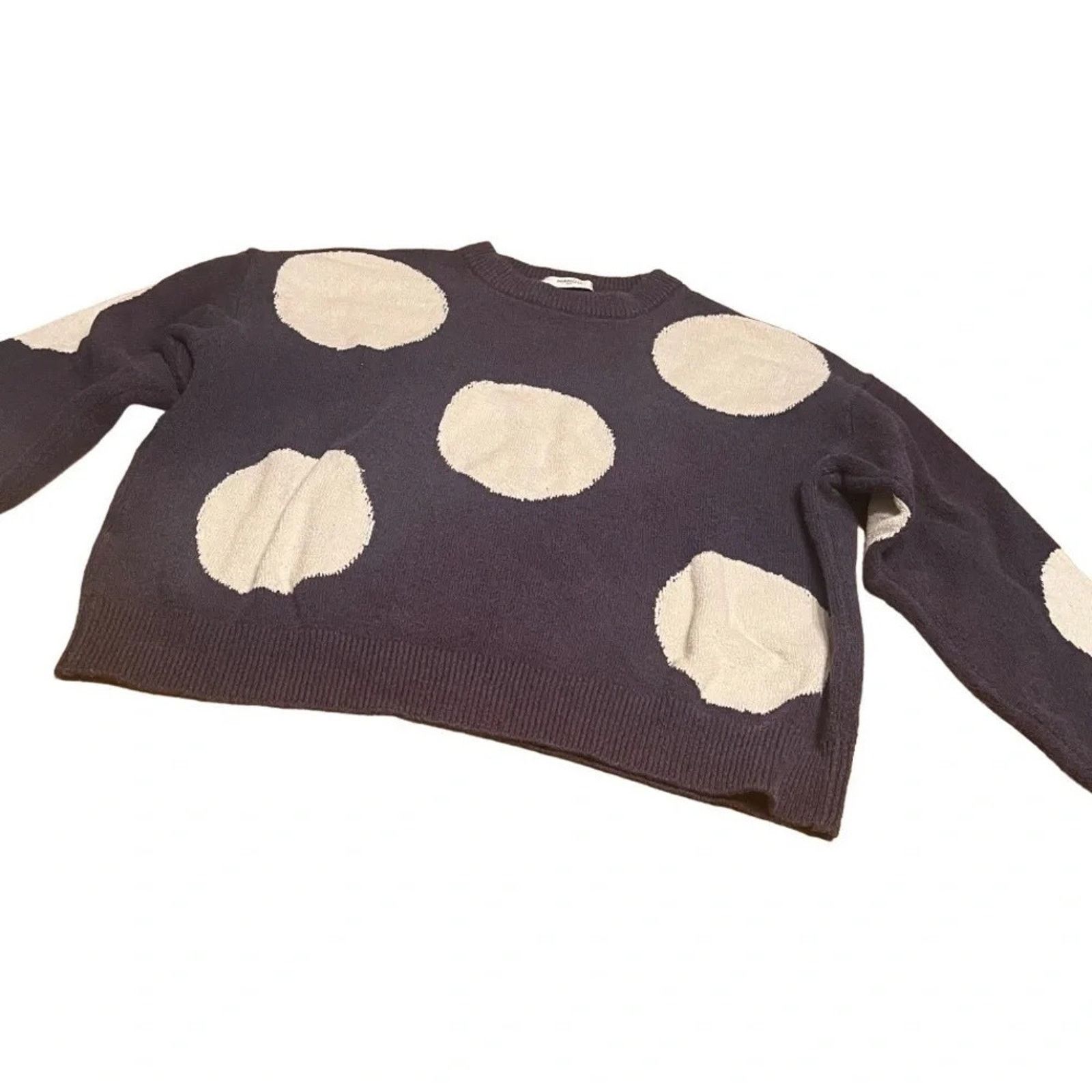 Mango Mango cropped blue sweater with large white polka dot, sz XS Size XS / US 0-2 / IT 36-38 - 1 Thumbnail