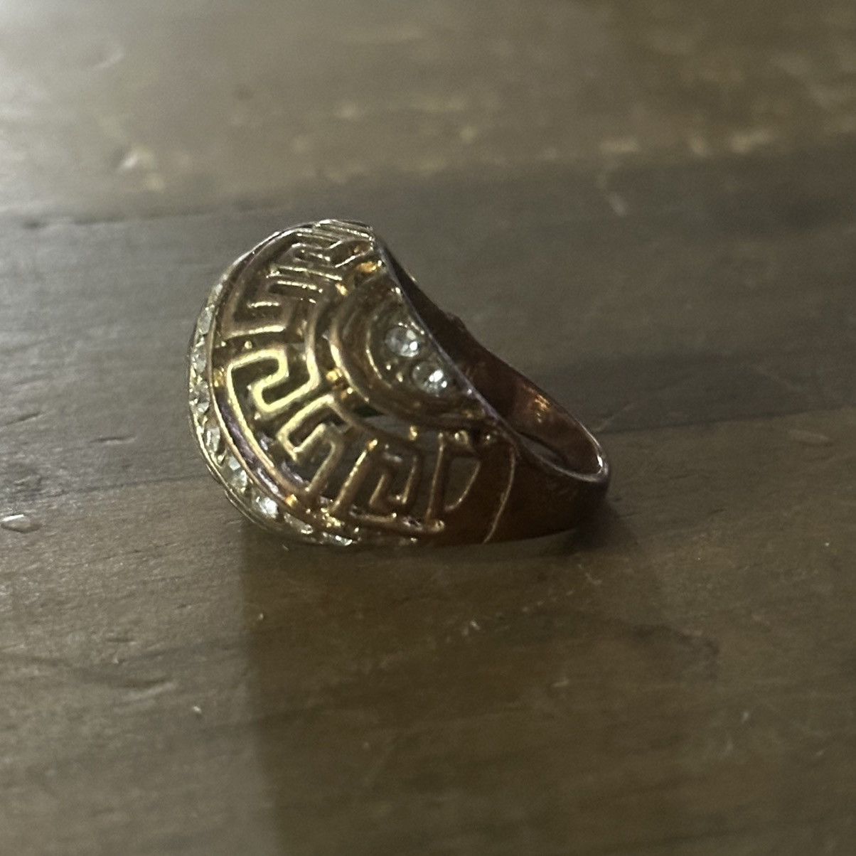 Other Gold tone filigree rhinestone accent dome ring Size ONE SIZE - 6 Thumbnail