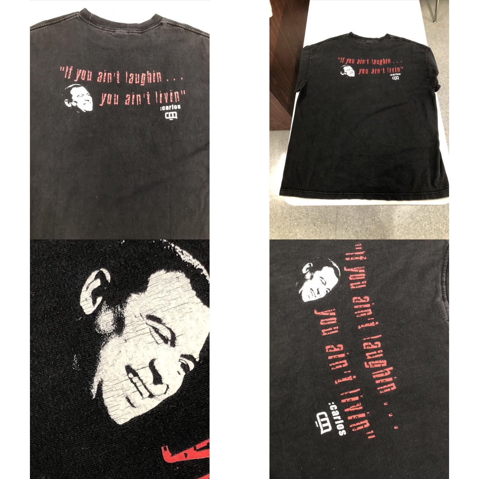 Vintage VINTAGE Carlos Mencia “If You Ain’t Laughin…You Ain’t Livin” T-Shirt Men's Black XL Graphic Print Comedy Shirt Size US XL / EU 56 / 4 - 8 Thumbnail