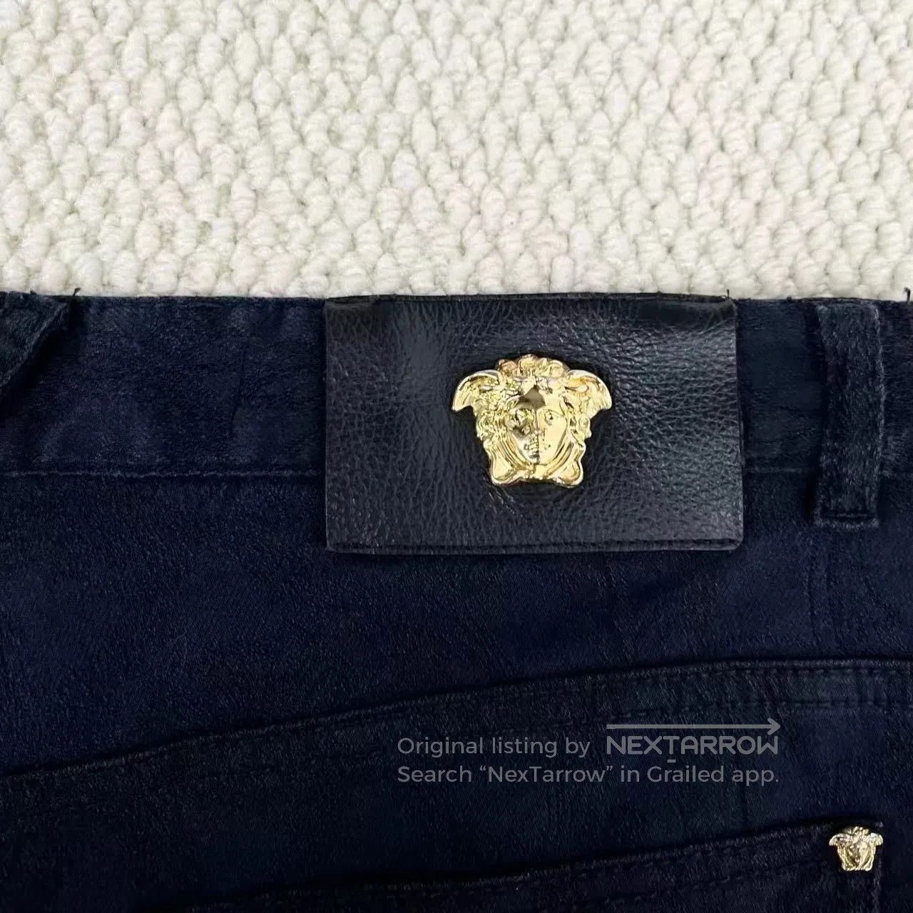 Versace Versace Black Medusa Leather Patch Jeans. Size US 38 / EU 54 - 5 Thumbnail