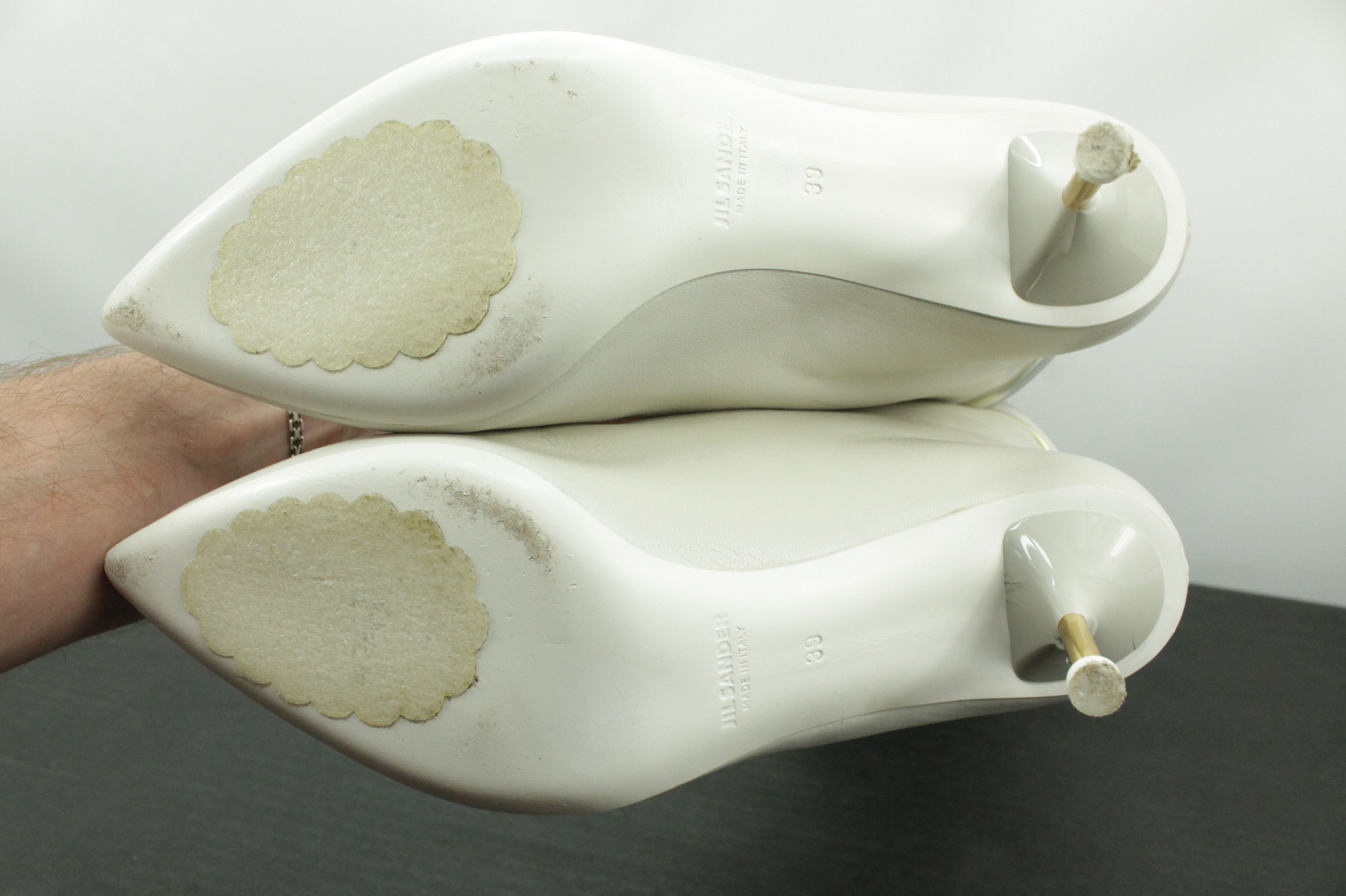 Jil Sander Jil Sander Mid-Length Heel White Leather Boots Size US 8 / IT 38 - 9 Thumbnail