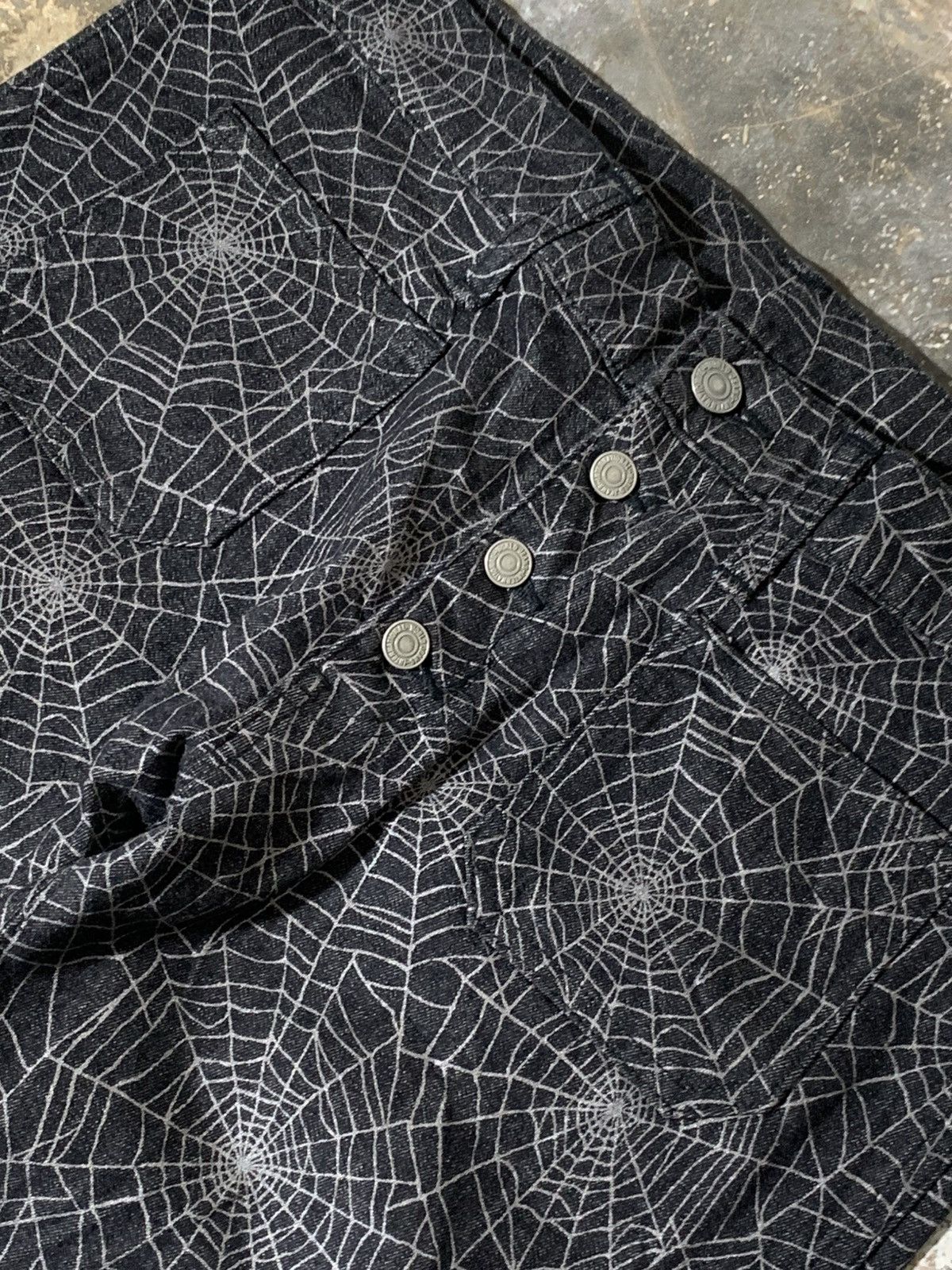 If Six Was Nine Bison Spider Web Flare Jeans Size 30" / US 8 / IT 44 - 3 Thumbnail