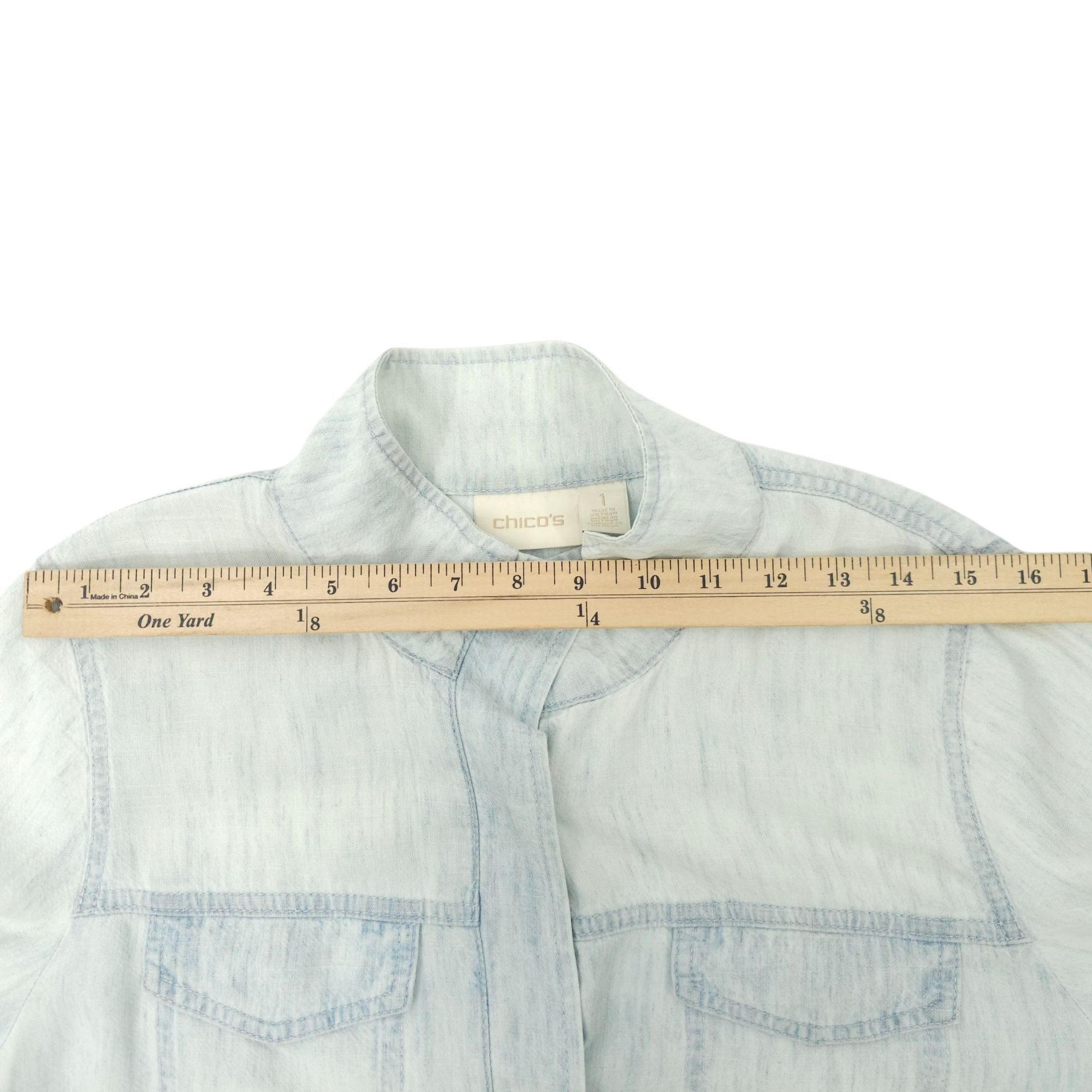 Other Chicos Button Front Jacket Womens Size 1 US M/8 Drawstring W Size M / US 6-8 / IT 42-44 - 4 Thumbnail