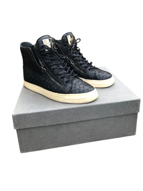 Giuseppe Zanotti Giuseppe Zanotti Black Croc-Embossed High-Tops, c.2013 Size US 8 / EU 41 - 2 Thumbnail