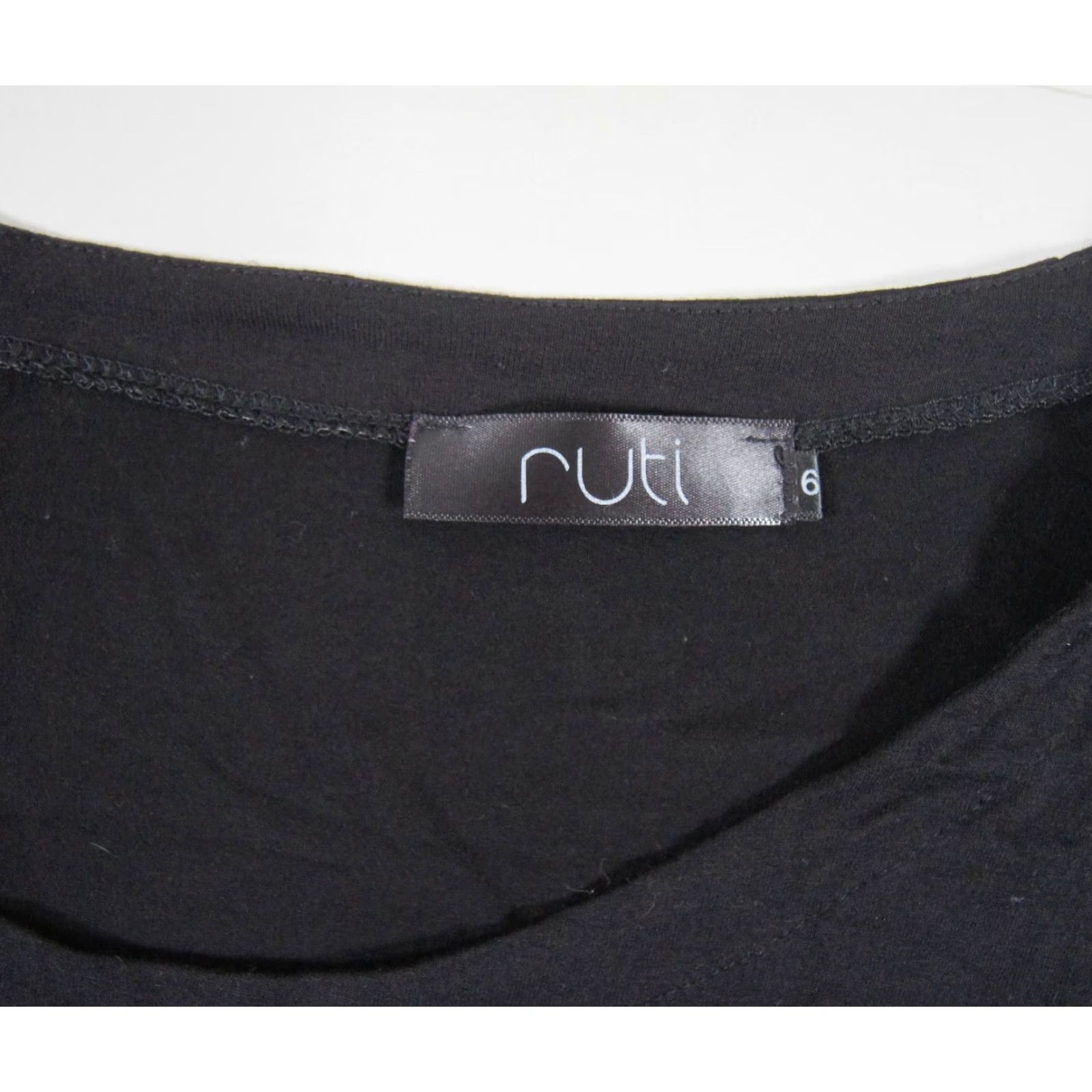 Vintage Ruti Tunic Top Womens 6 Black Jersey Long Sleeve Casual Pockets Size M / US 6-8 / IT 42-44 - 7 Thumbnail