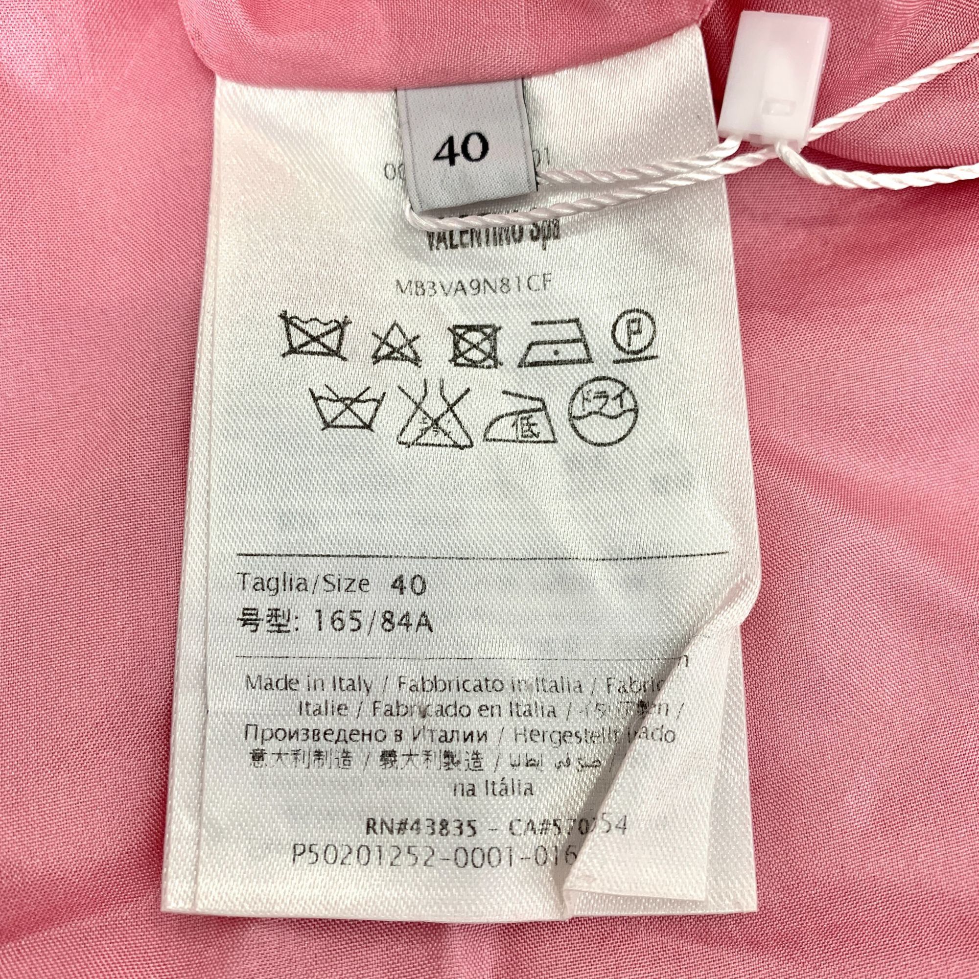 Valentino Valentino Pink Floral Embroidered Round Neck Short Sleeve Dr Size S / US 4 / IT 40 - 5 Thumbnail