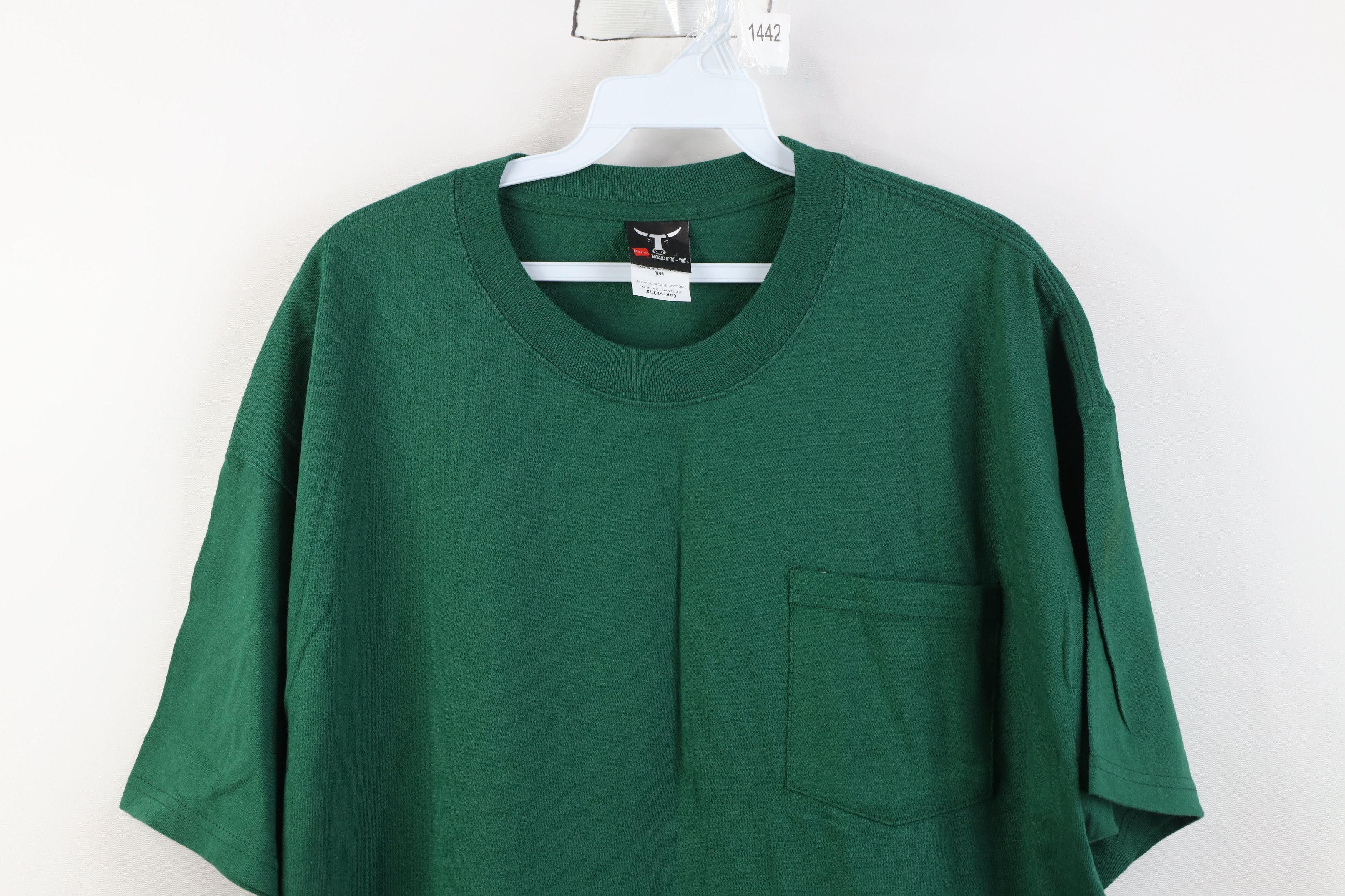 Hanes Deadstock Vintage Y2K Hanes Beefy T-Shirt Hunter Green Size US XL / EU 56 / 4 - 2 Thumbnail