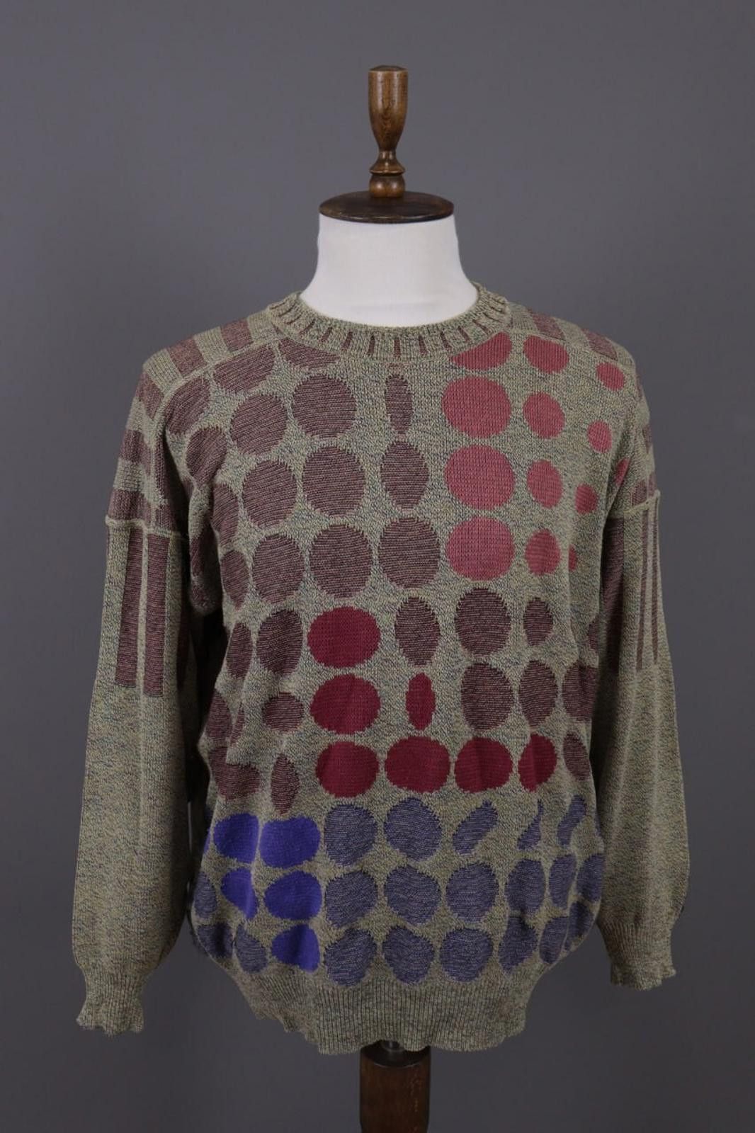 Carlo Colucci Carlo Colucci Crew Neck Multicolour Knit Sweater Size 54 Size US M / EU 48-50 / 2 - 1 Thumbnail