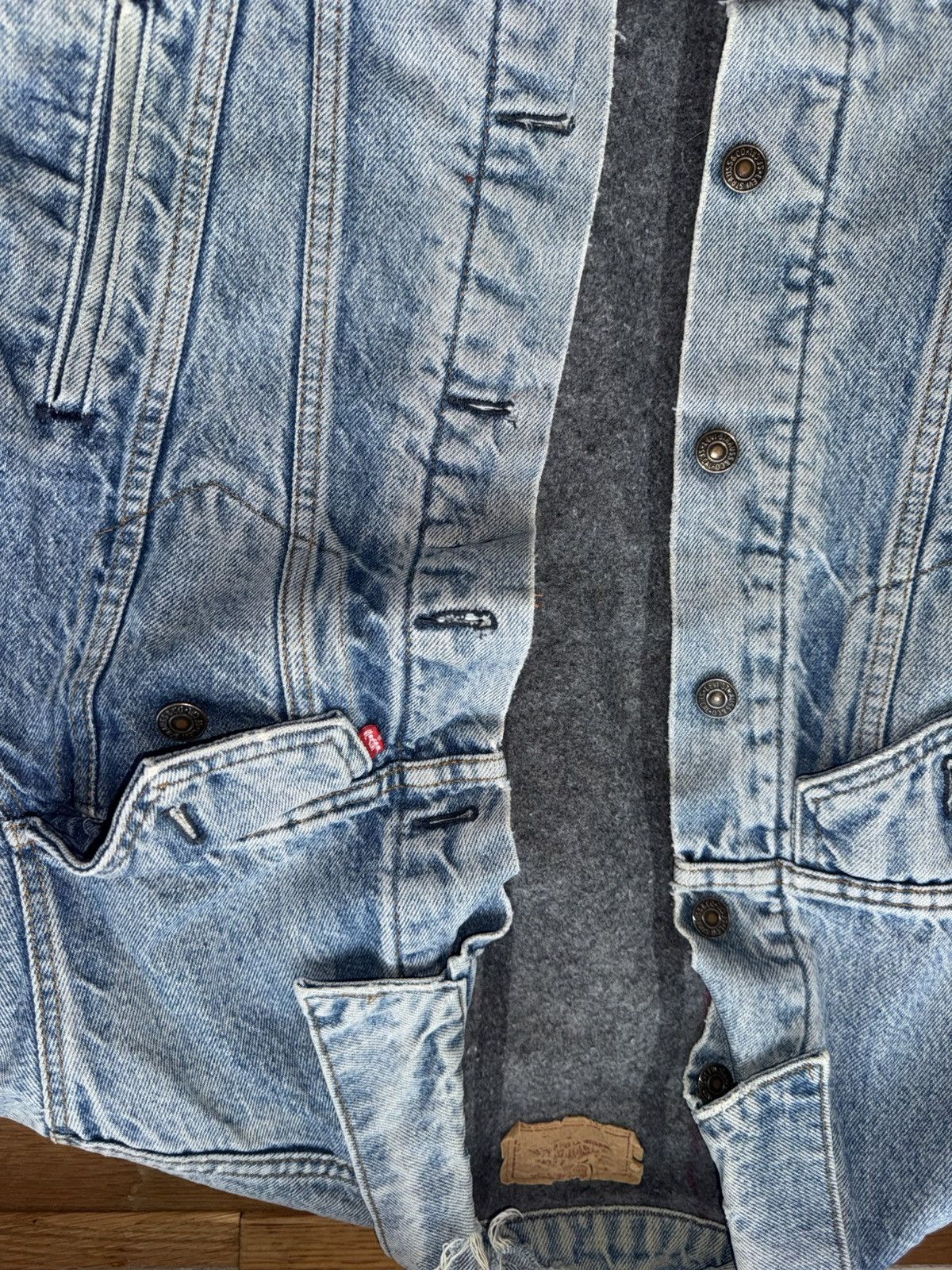 Levi's Vintage Clothing Vintage Levis Trucker Jacket Blanket Lined Denim Size US S / EU 44-46 / 1 - 5 Thumbnail