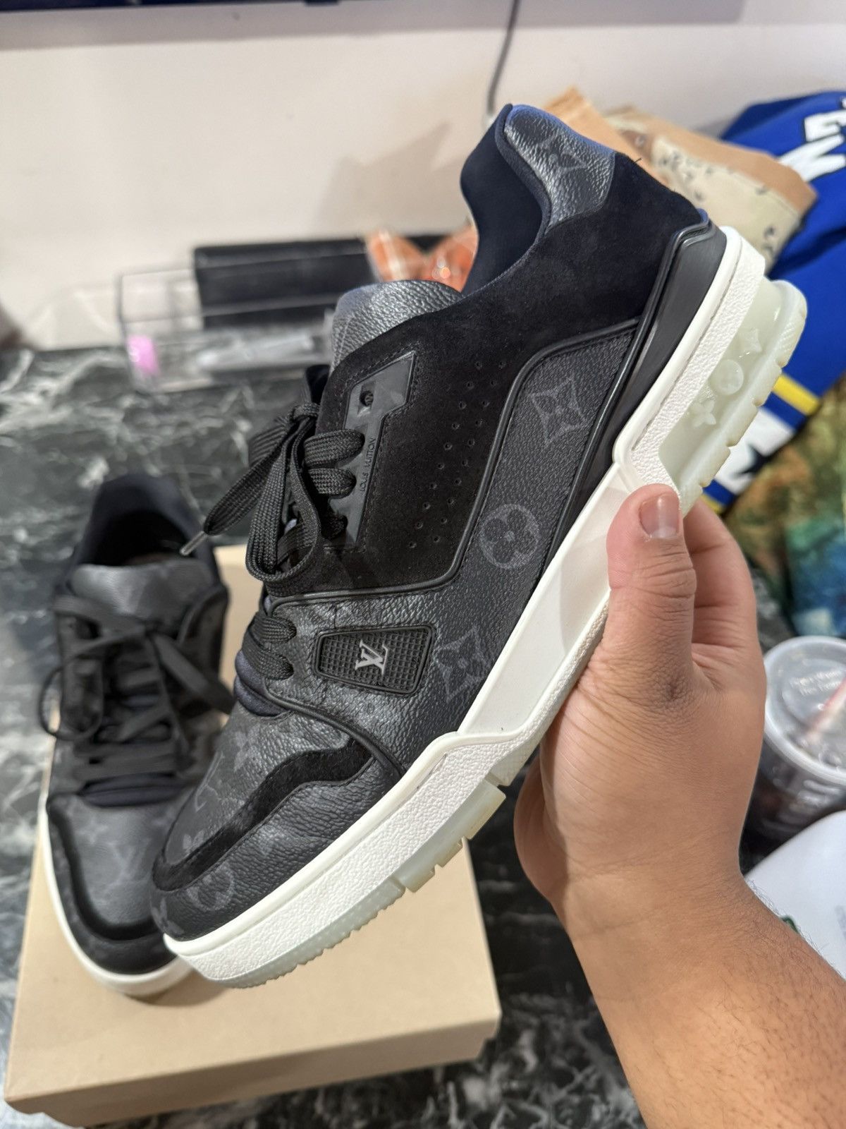 Louis Vuitton Louis Vuitton LV Trainer Eclipse Black Monogram Size 10 LV Size US 11.5 / EU 44-45 - 5 Thumbnail