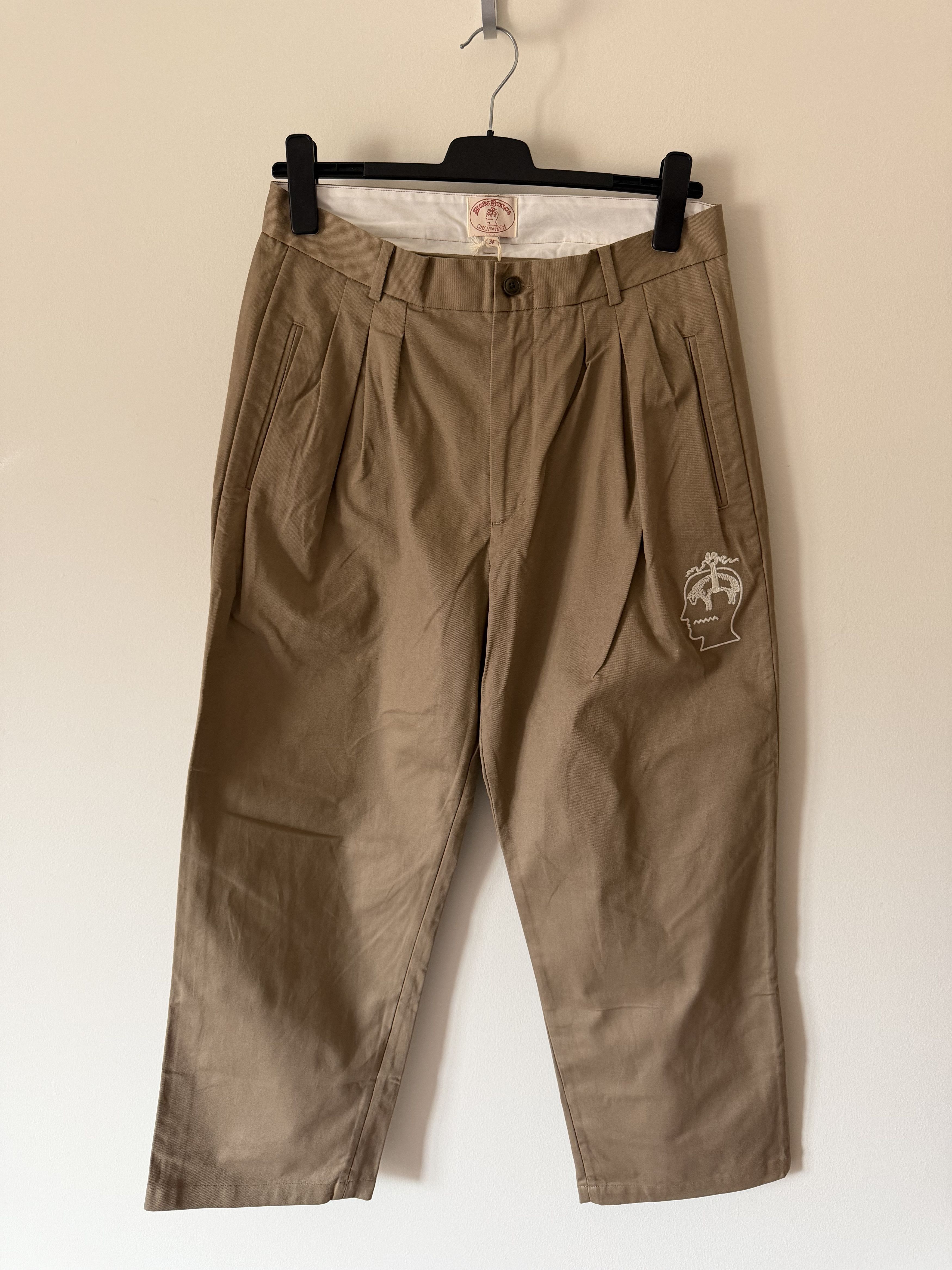 Brain Dead Brain Dead Brooks Brothers California Pleated Trousers Khaki Size US 34 / EU 50 - 1 Thumbnail