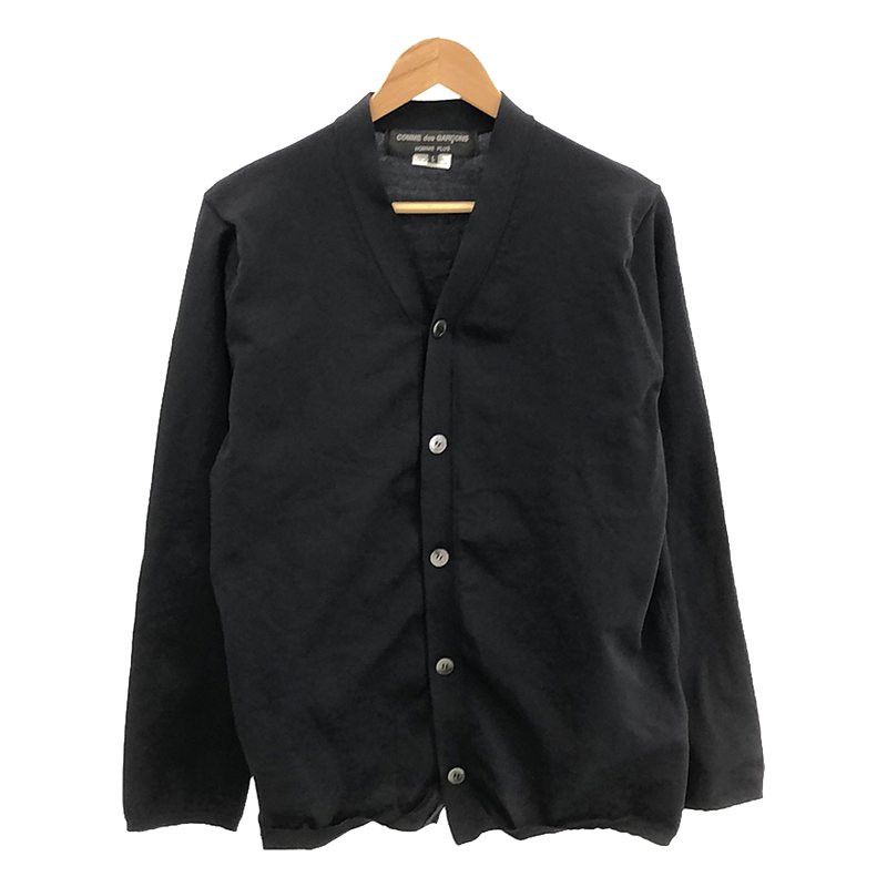 Sweater Polyester V-neck knit cardigan Black