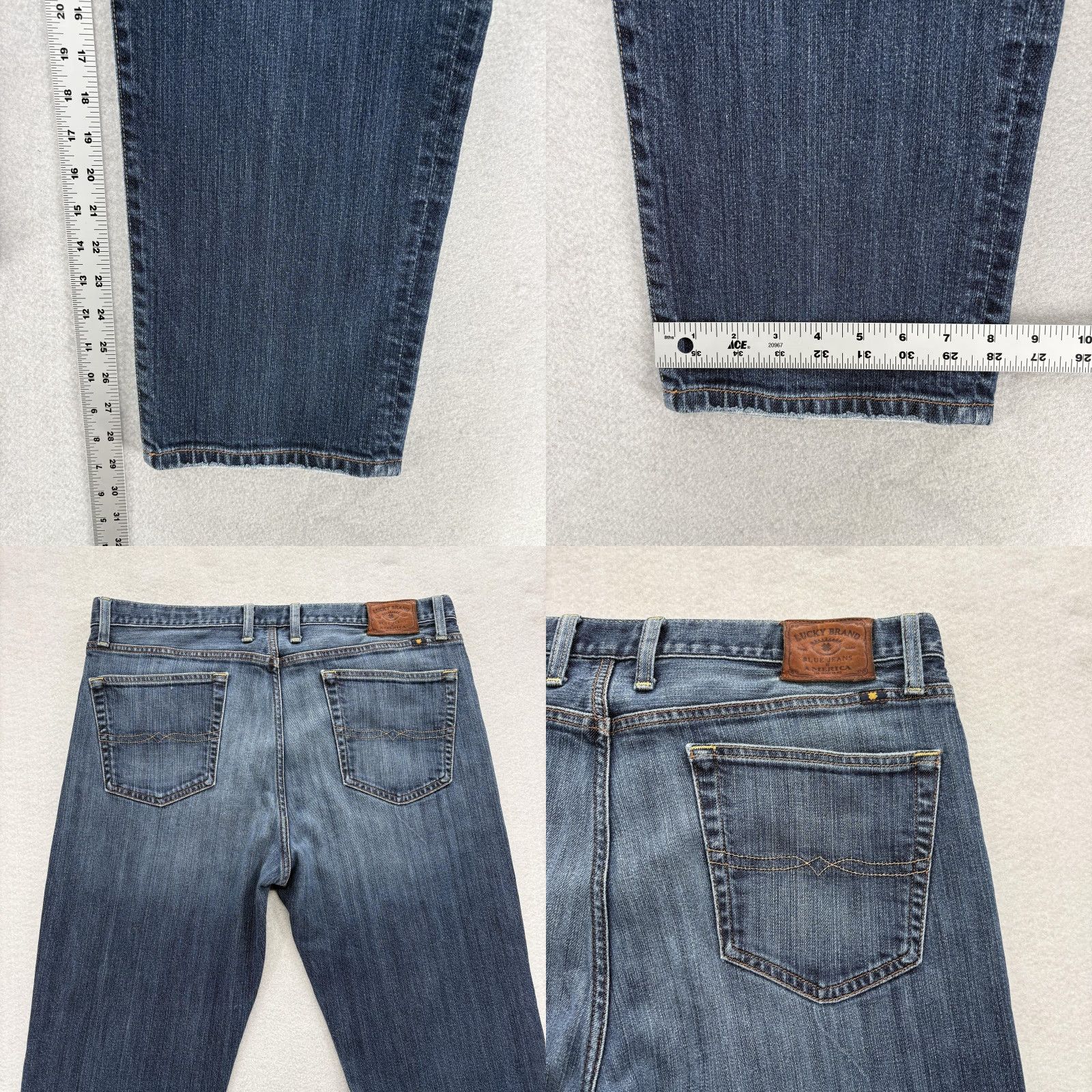 Lucky Brand Lucky Brand Jeans Mens 38x30 Blue Classic Straight Denim Stretch Medium Wash Jeans Size US 38 / EU 54 - 8 Thumbnail