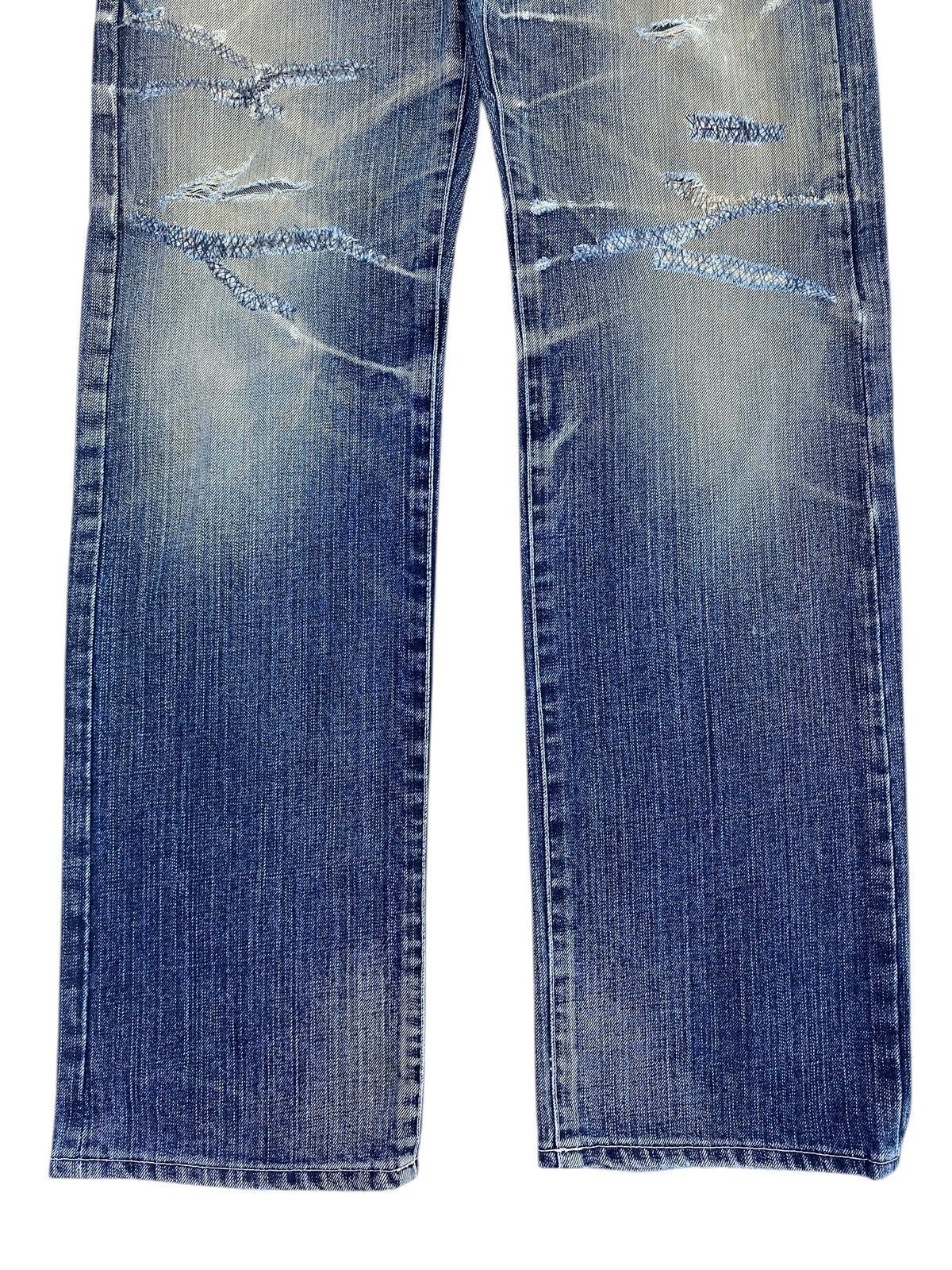 Japanese Brand Japanese Brand Whiskers Ripped Style Straight Cut Jeans Size US 33 - 9 Thumbnail