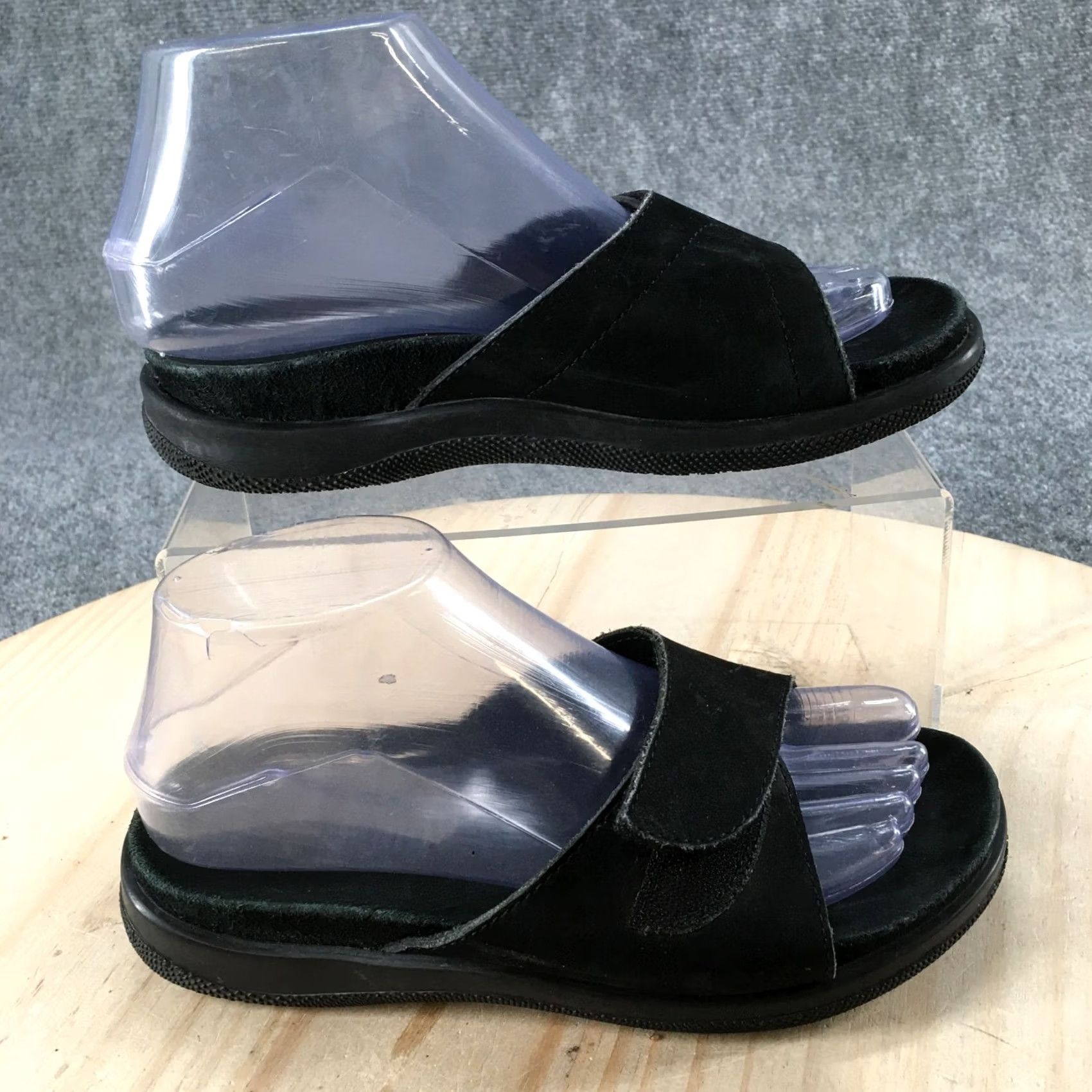 CO Walking Co Sandal Womens 37 Black Open Toe Slide Slip-On Leather Comfort Casual Womens Shoes Size US 7 / IT 37 - 2 Thumbnail
