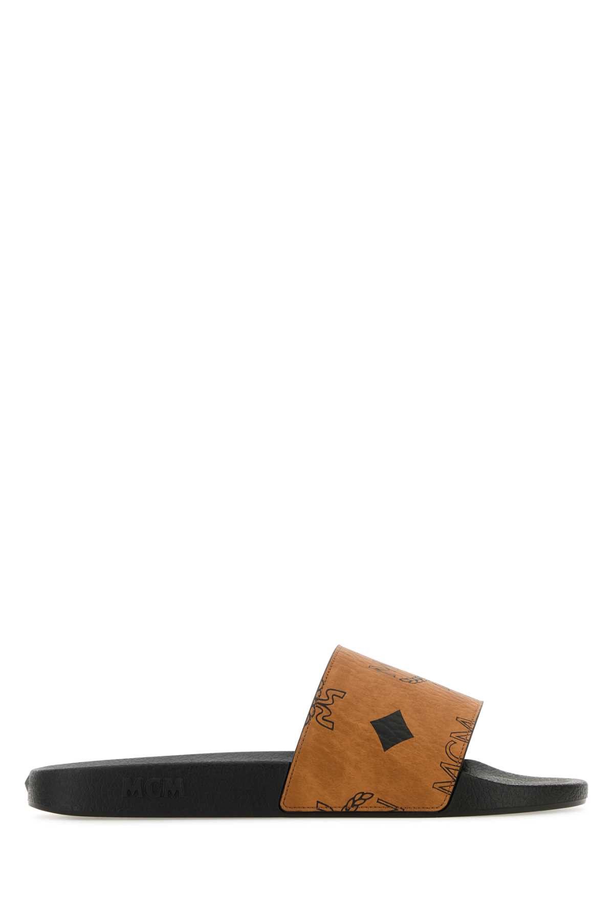 image of MCM Printed Canvas Slippers, Women's (Size 11)