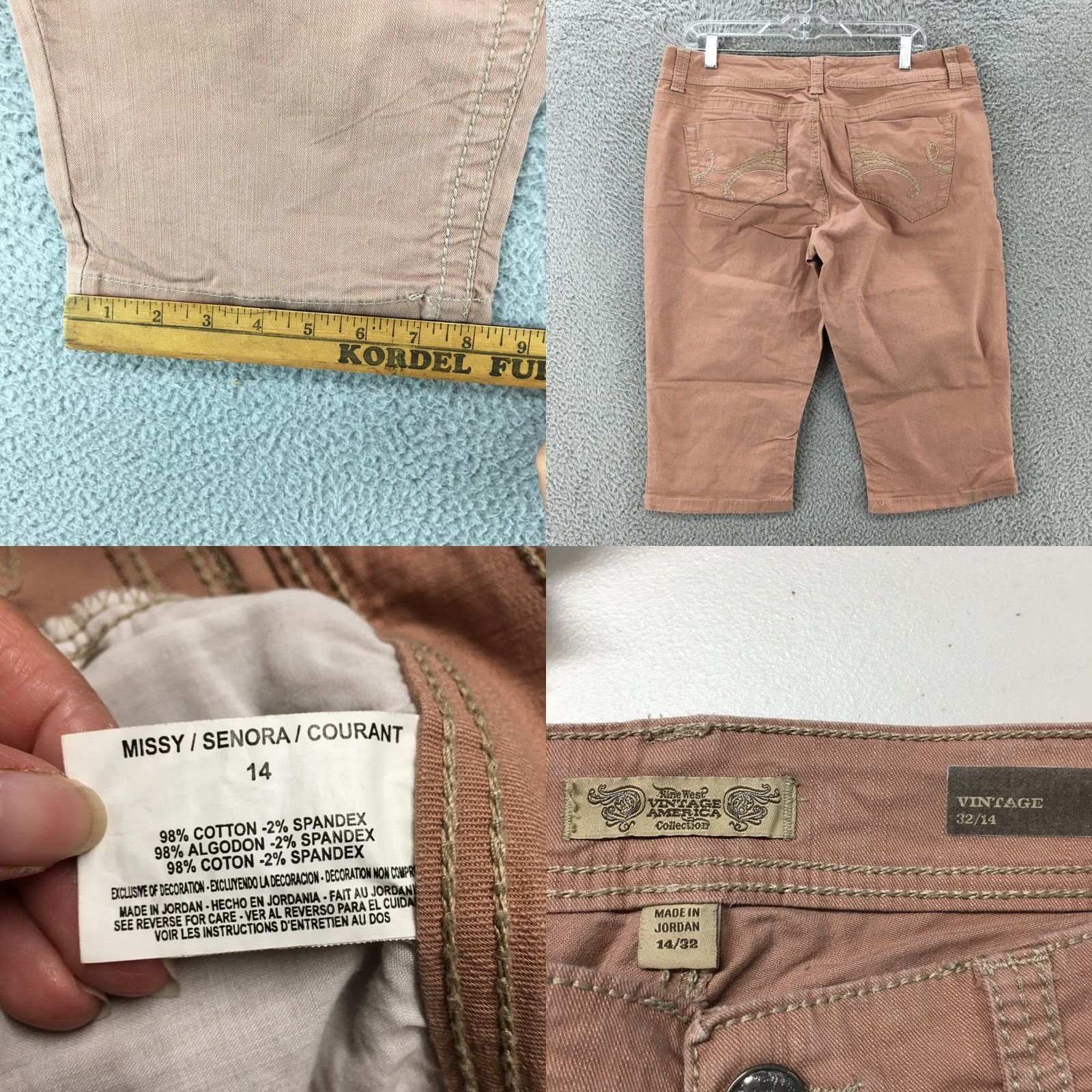 Nine West VINTAGE Nine West Skimmer Shorts Womens 14/32 Dusty Pink Mid Rise Flat Front Zip Size 36" / US 14 / IT 50 - 8 Thumbnail