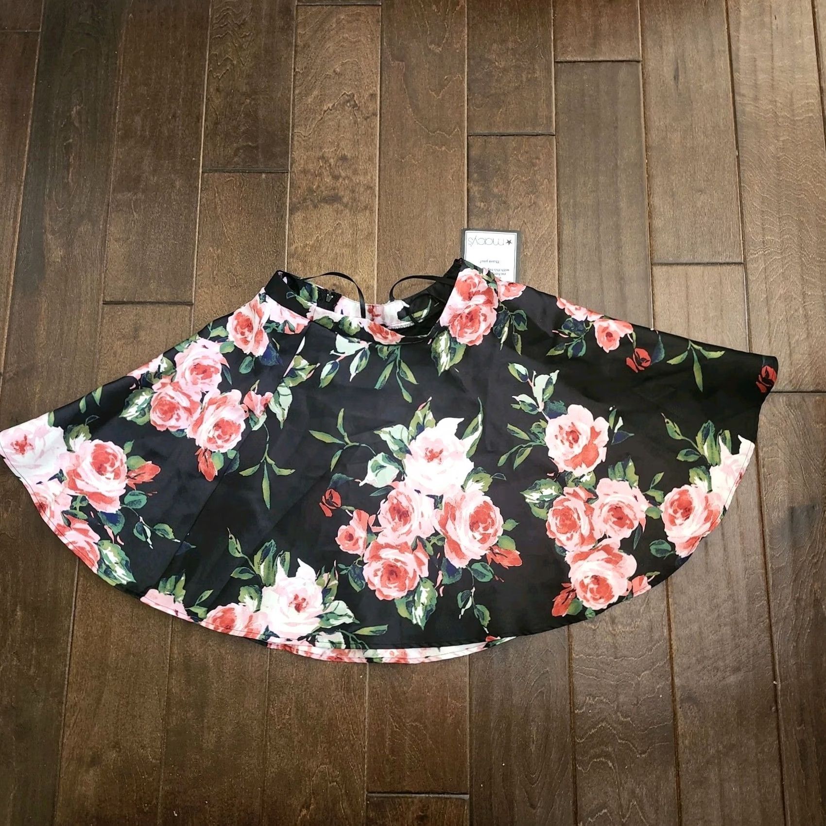 Vintage Studio City ROSE Black Rose Floral Party Skirt NWT - Size 1 Size 25" / US 0 / IT 36 - 2 Thumbnail