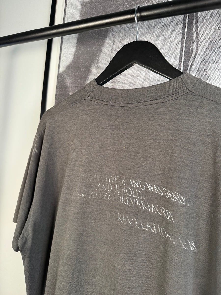 Vintage 🚭GRAIL🚭1990s ULTRA FADED DOOMSDAY CULT "AGONY" TEE Size US XL / EU 56 / 4 - 7 Thumbnail