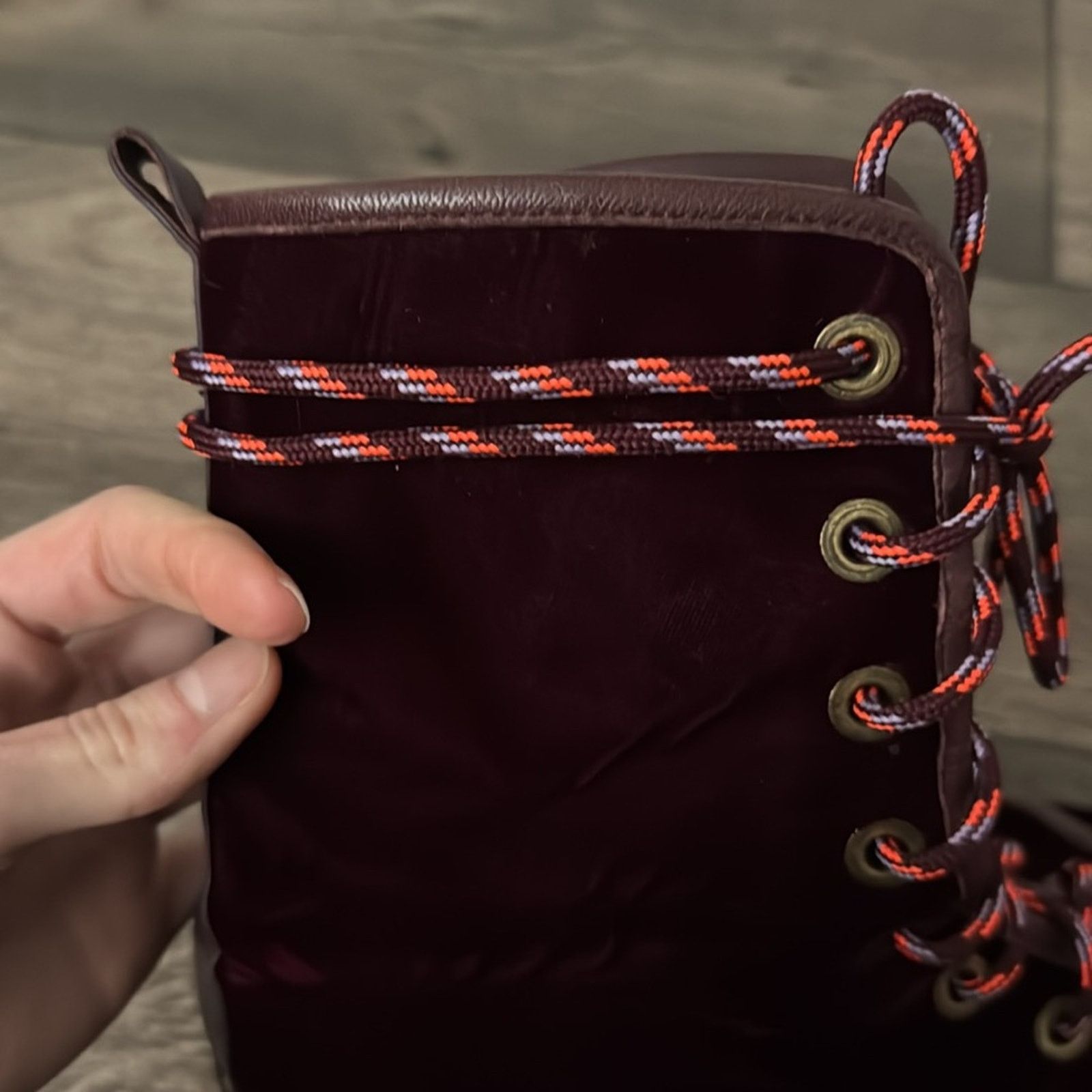 Stuart Weitzman Stuart Weitzman 10 Metermaid Burgundy Velvet Combat Boots Size US 10 / IT 40 - 8 Thumbnail