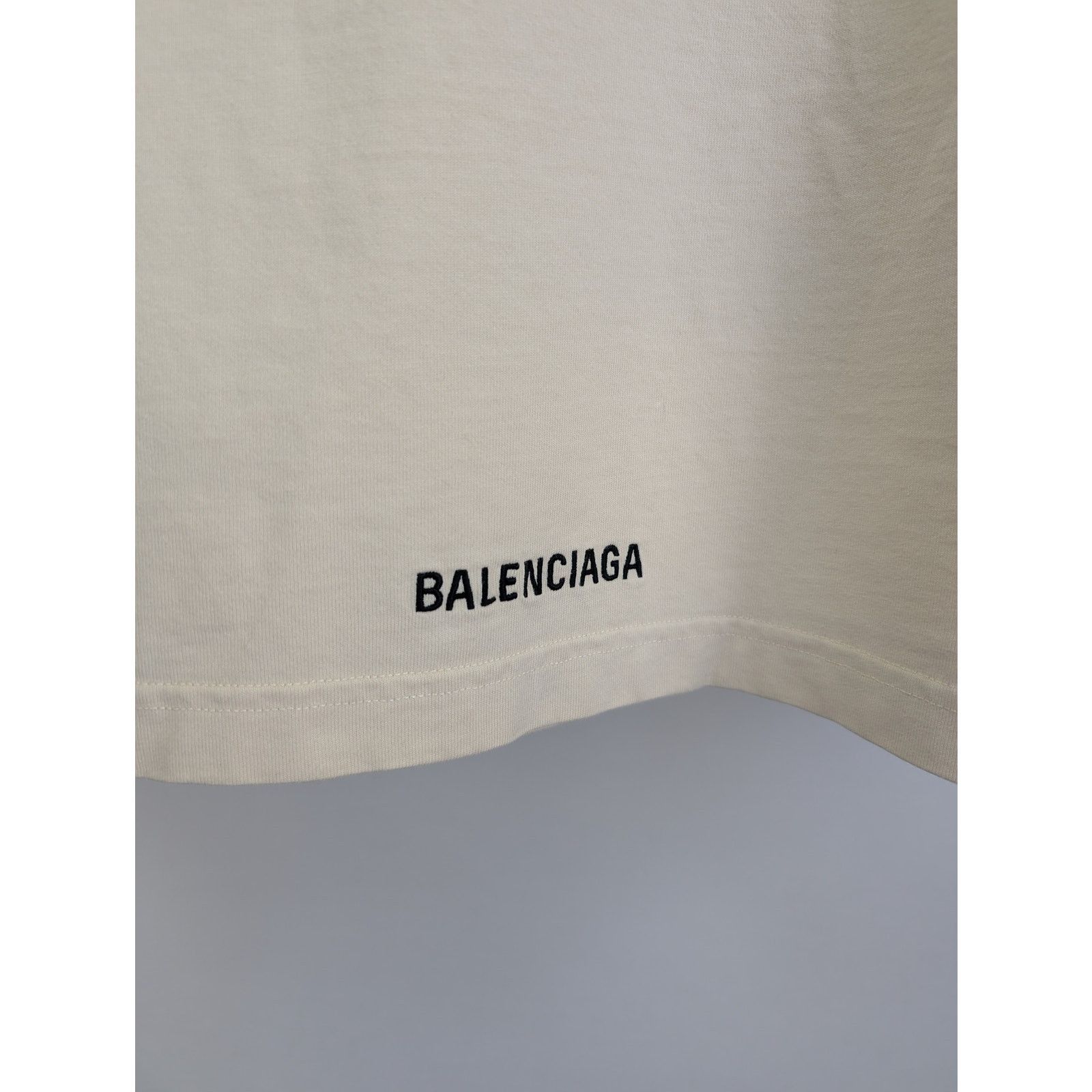Balenciaga o1rshd1 BAL Back Hem Vintage Jersey Sweatshirt in Beige Size US M / EU 48-50 / 2 - 10 Thumbnail