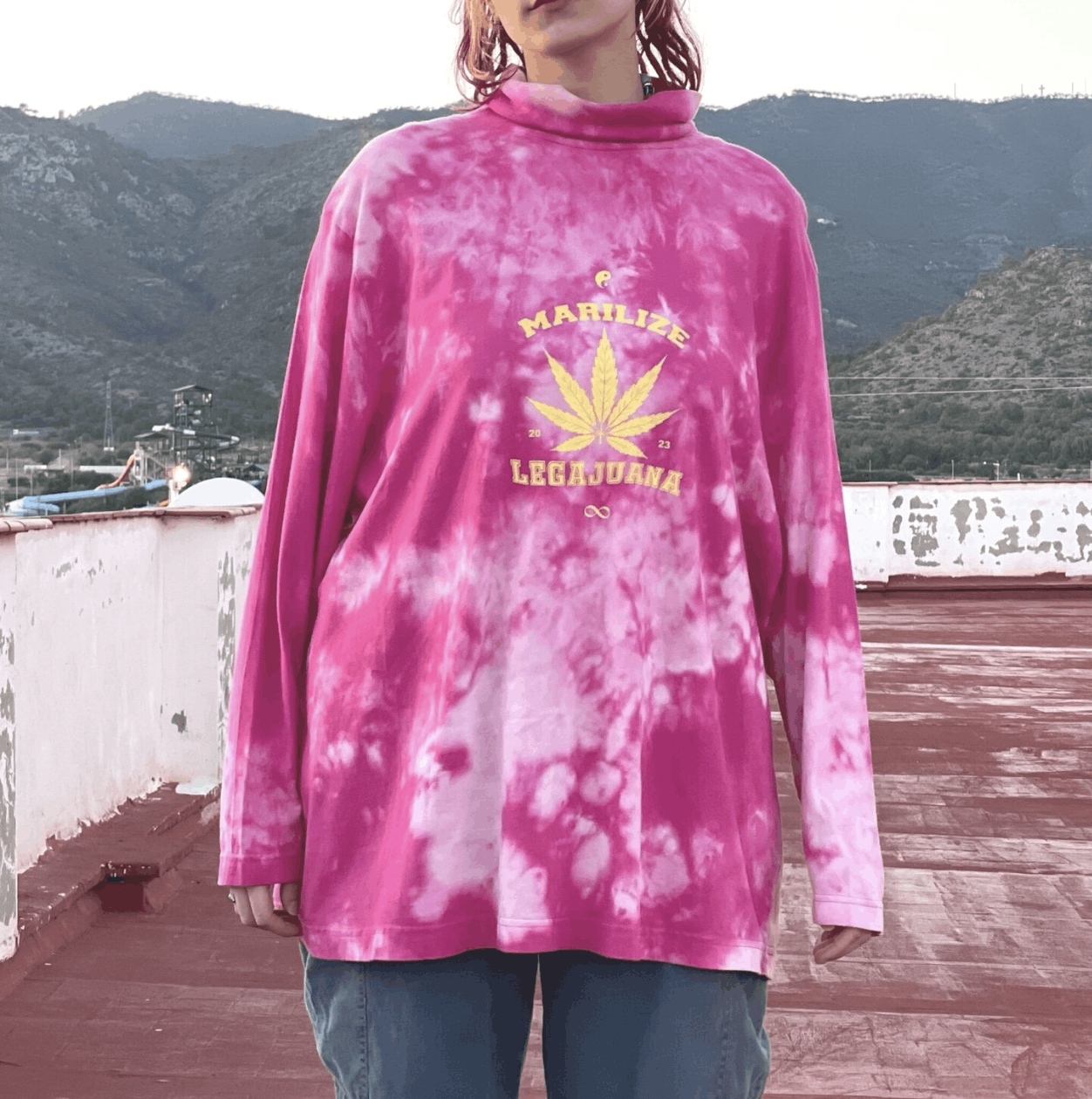 The Recycled Planet Marilize Legajuana Tie-Dye Turtleneck Size L / US 10 / IT 46 - 1 Thumbnail