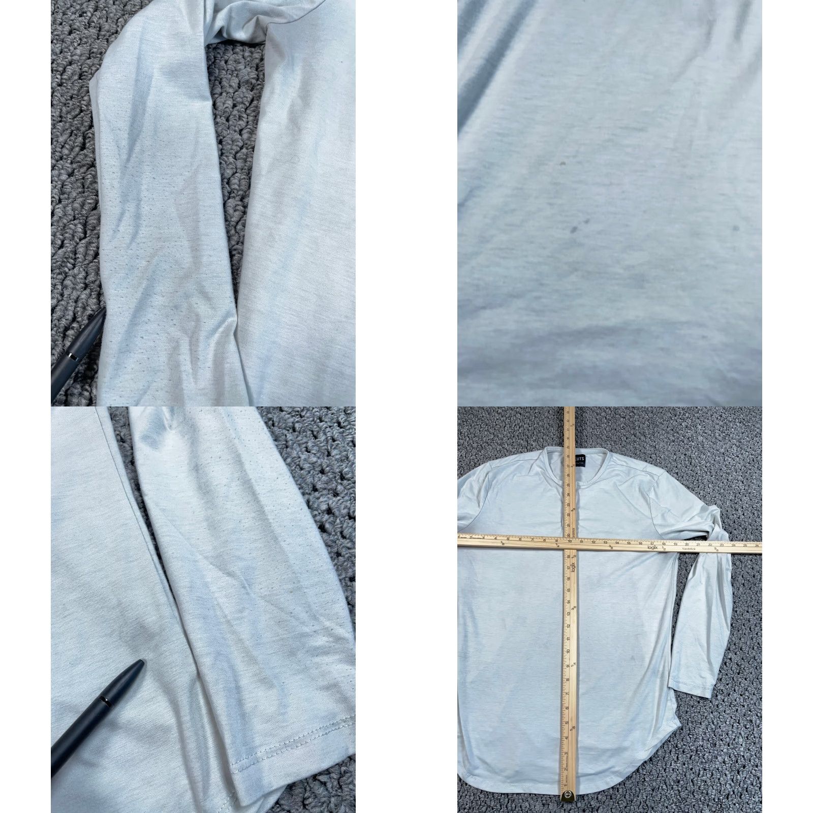 Cuts Cuts T-Shirt Henley Adult Small Gray Long Sleeve Curved Hem Elongated Pyca Pro Cotton Polyester Spandex Size US S / EU 44-46 / 1 - 8 Thumbnail