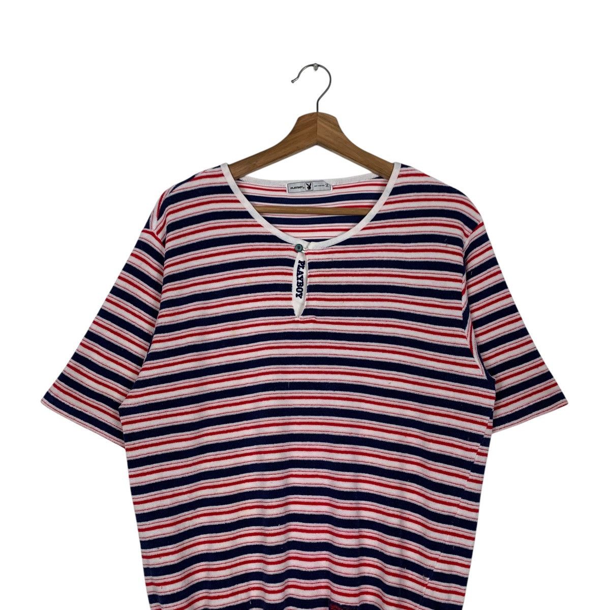 Playboy PLAYBOY Striped Short Sleeve Jumper #2000-C87 Size US L / EU 52-54 / 3 - 2 Thumbnail