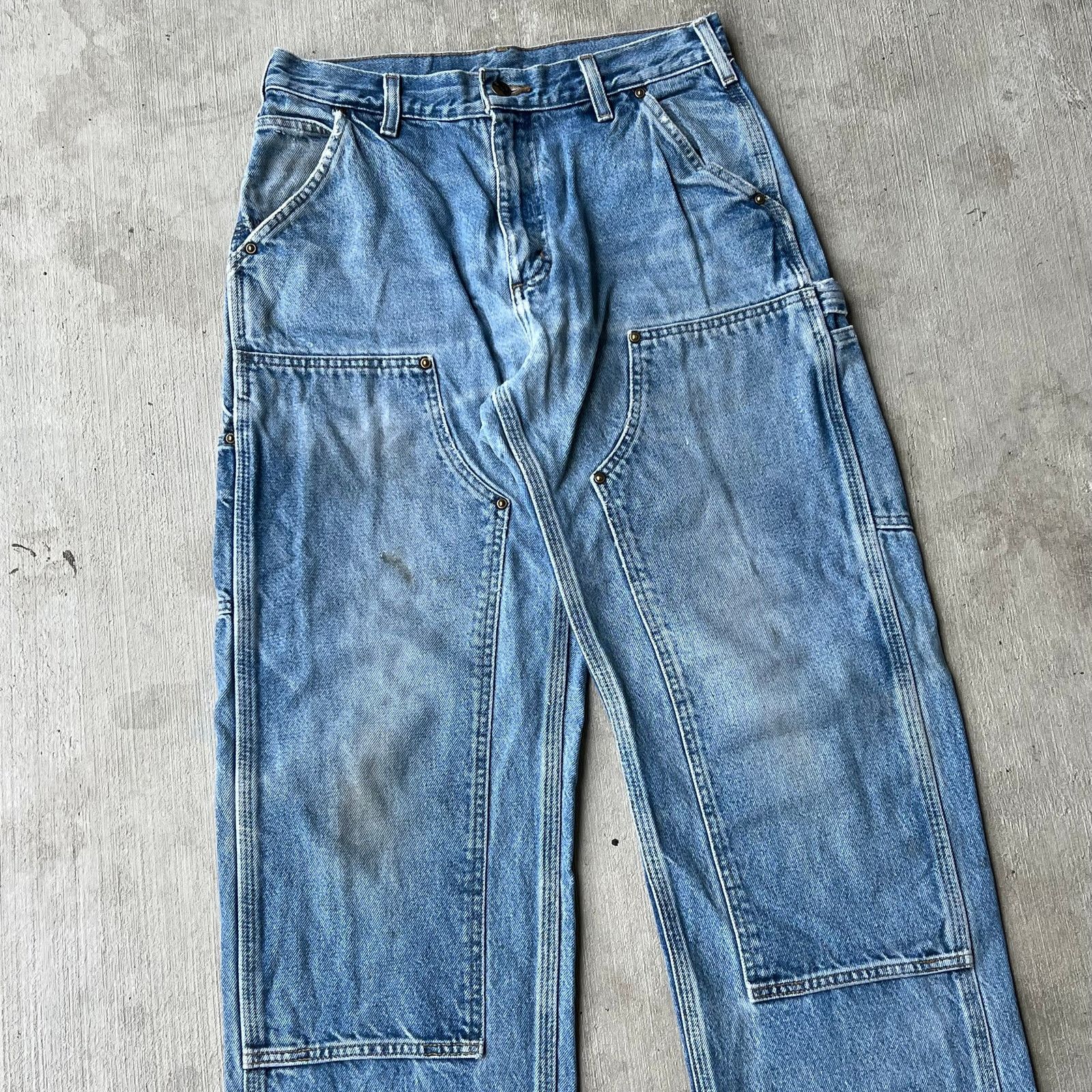 Carhartt × Vintage Carhartt denim blue jeans double knee work carpenter pants Size US 29 - 2 Thumbnail