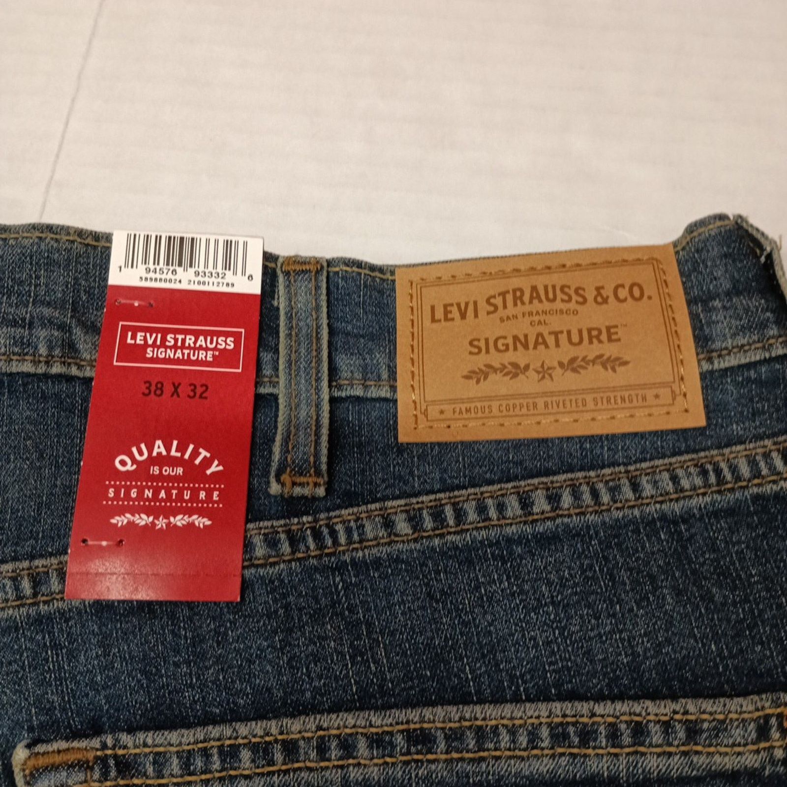 Levi's Signature By Levi Straight Jeans Men's 38x32 BlueCotton Flex Size US 38 / EU 54 - 2 Thumbnail