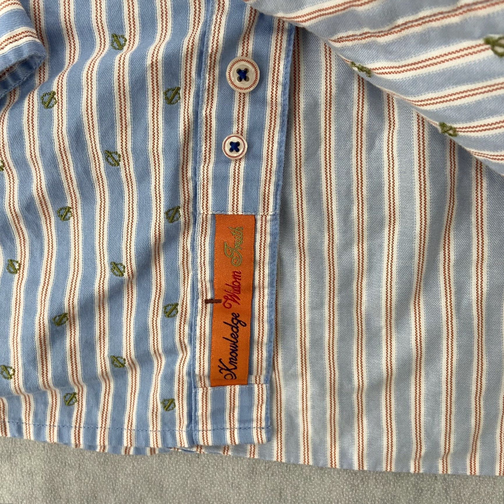 Robert Graham Robert Graham Shirt Adult XL Blue Striped Button-Up Long Sleeve Logo Cotton Mens Size US XL / EU 56 / 4 - 6 Thumbnail