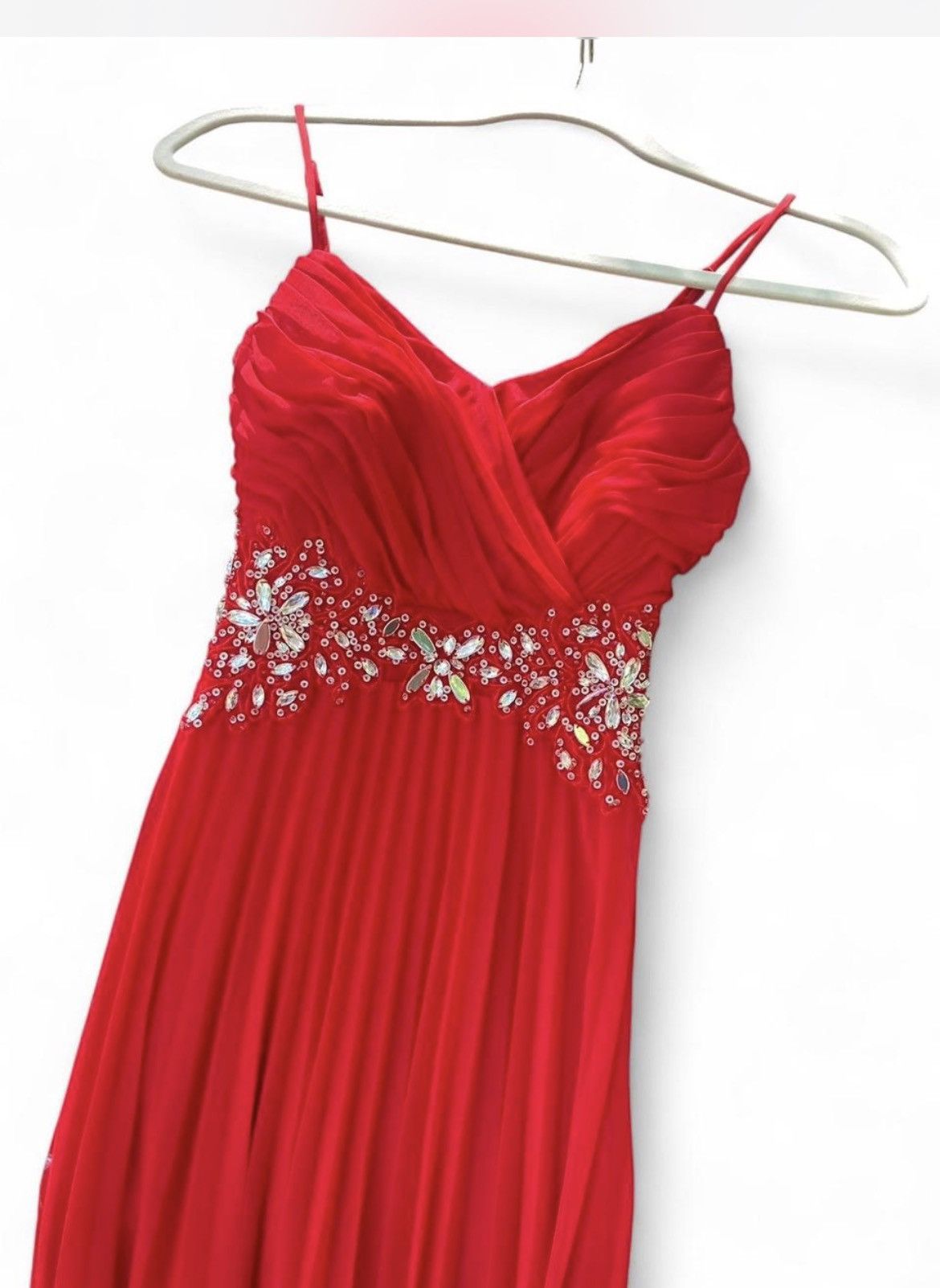 Other B Darlin Vibrant Red Maxi Dress with Embellishments Size XS / US 0-2 / IT 36-38 - 3 Thumbnail
