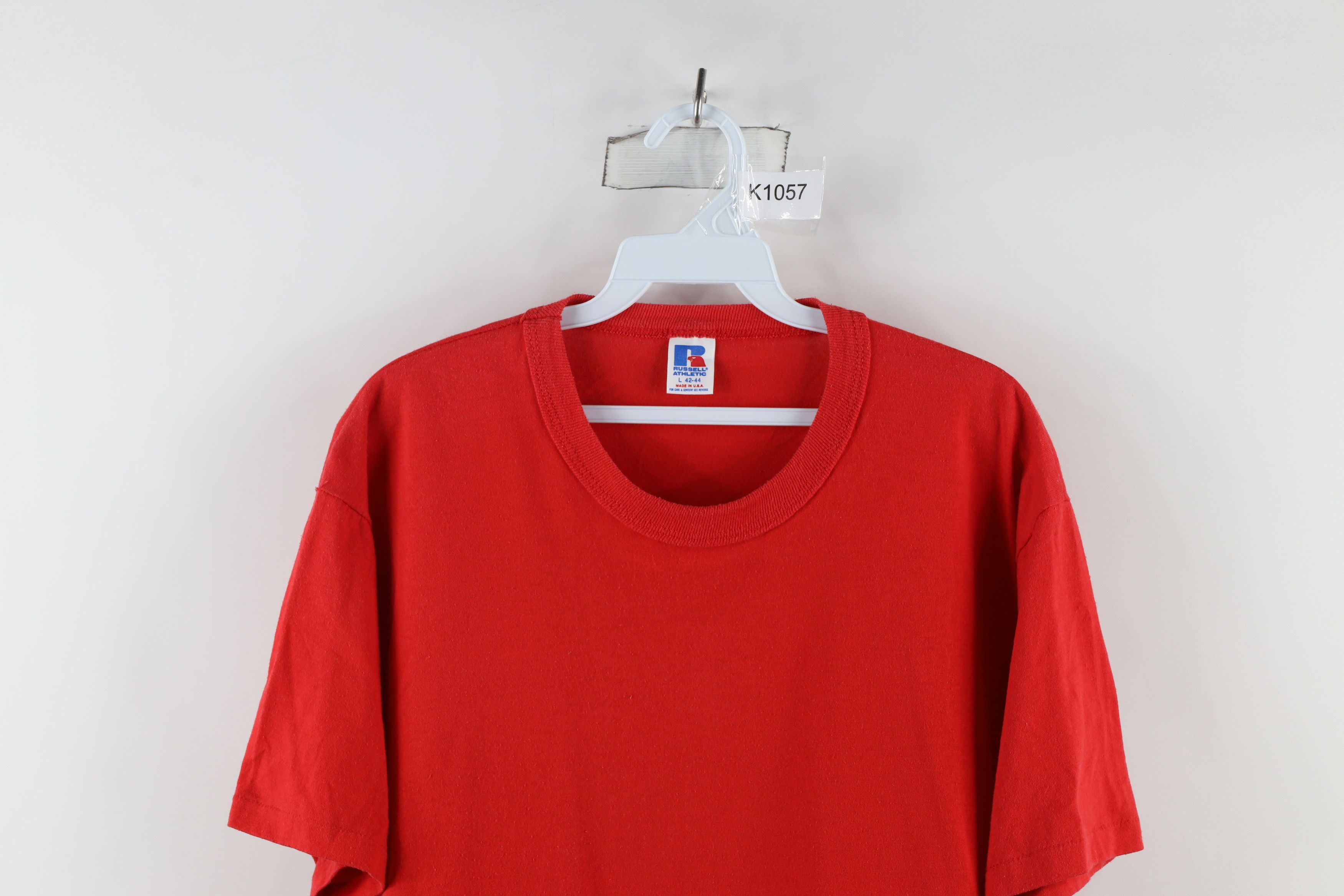 Russell Athletic × Vintage Vintage 90s Russell Athletic Short Sleeve T-Shirt Red USA Size US L / EU 52-54 / 3 - 2 Thumbnail