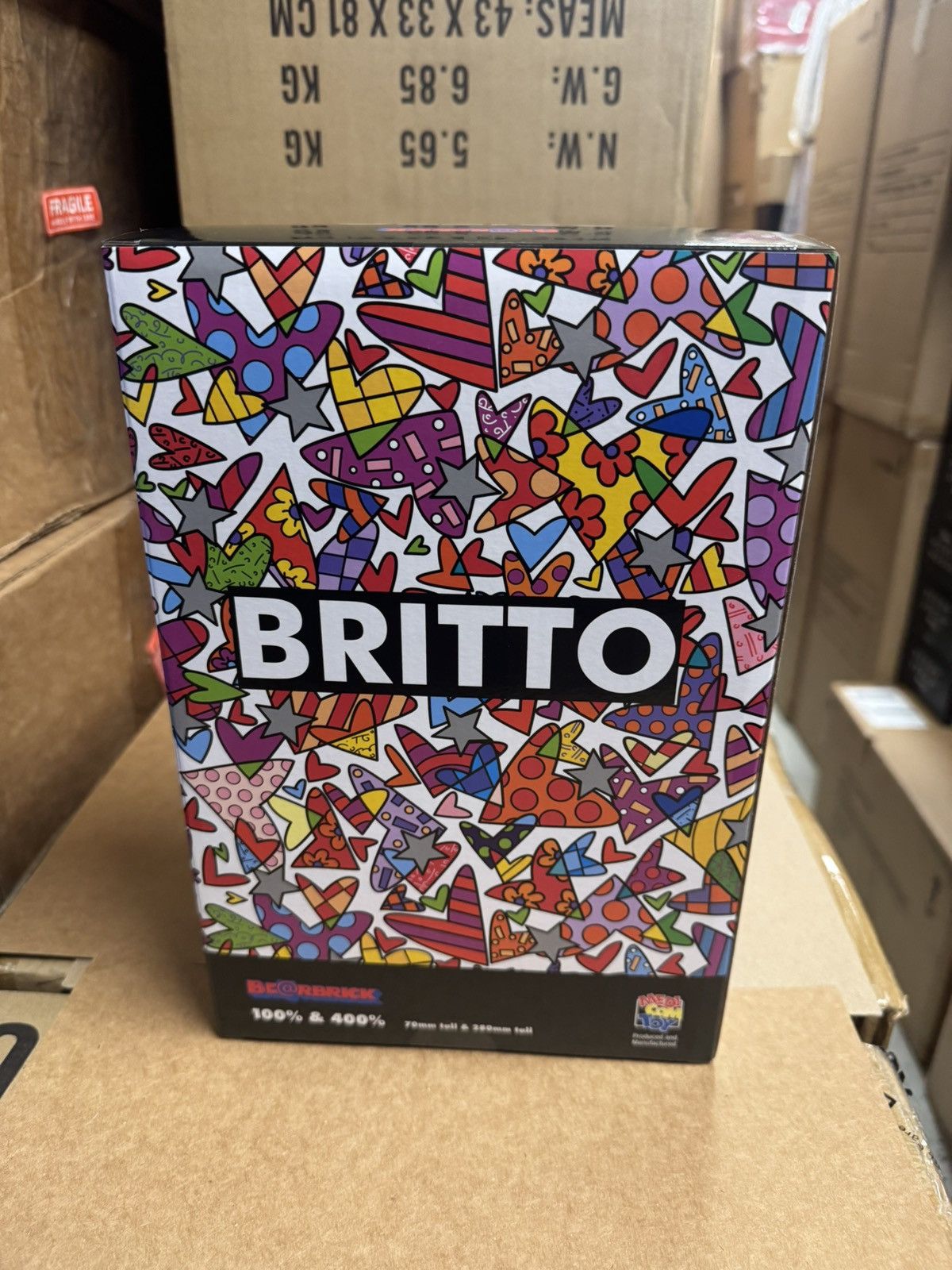 Medicom Toy Bearbrick Romero Britto Heart 100% & 400% Set Size ONE SIZE - 2 Thumbnail