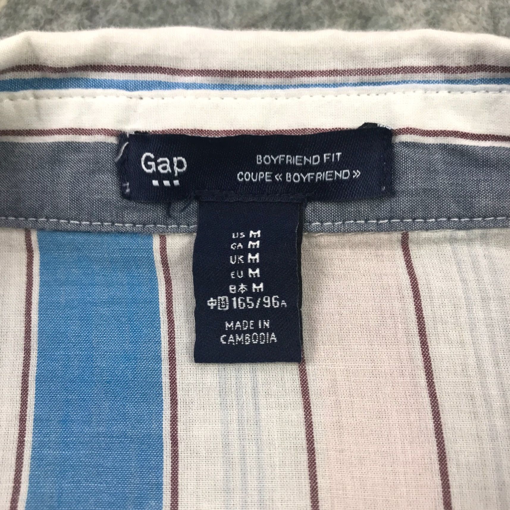 Gap Gap Womens Shirt Medium Blue Striped Button Up Pleated Long Sleeve Size M / US 6-8 / IT 42-44 - 5 Thumbnail
