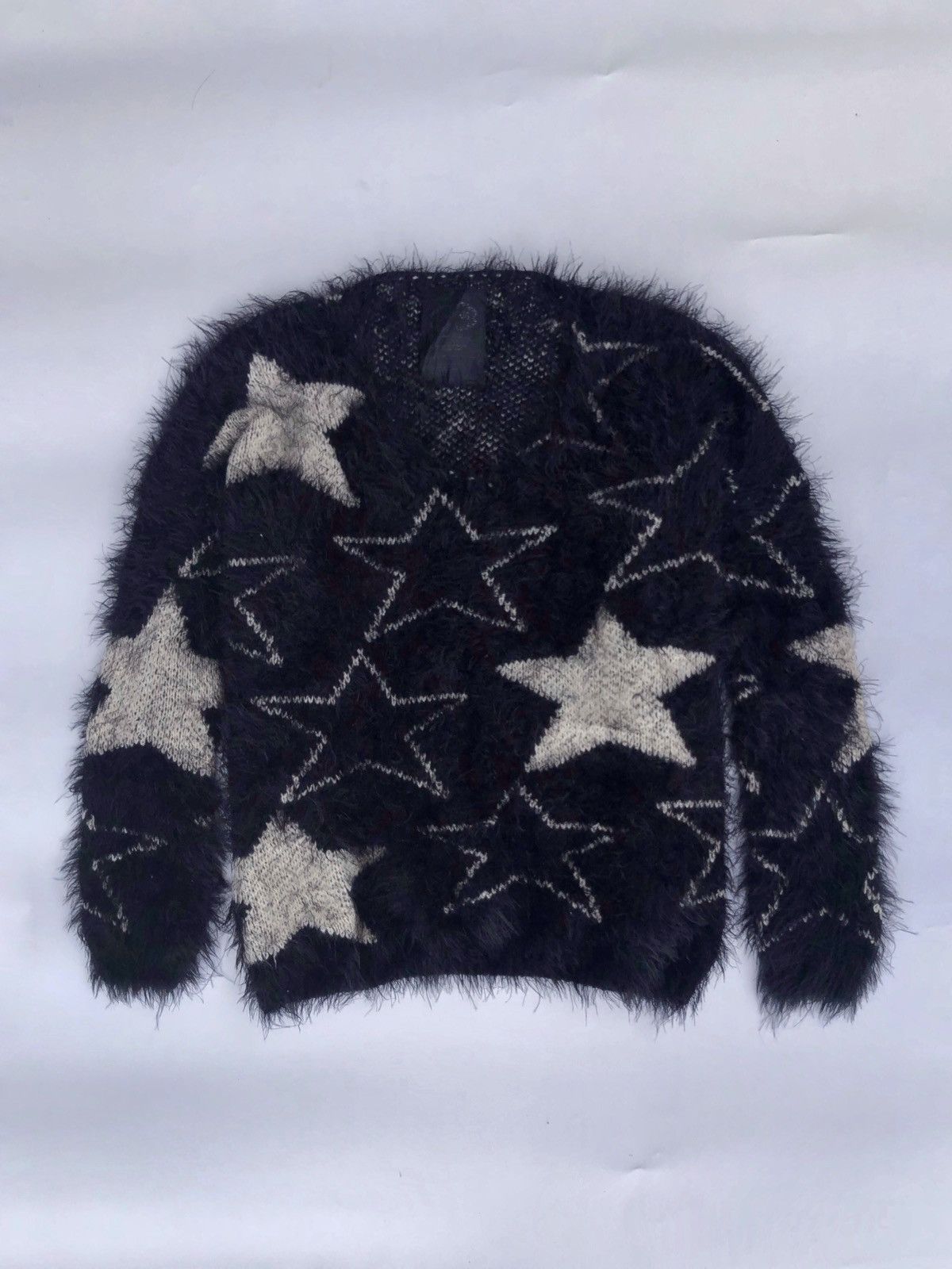 image of Avant Garde x Hysteric Glamour Japanese Linosung Fuzzy Mohair Stars Ifsixwasnine Lgb Style in Black