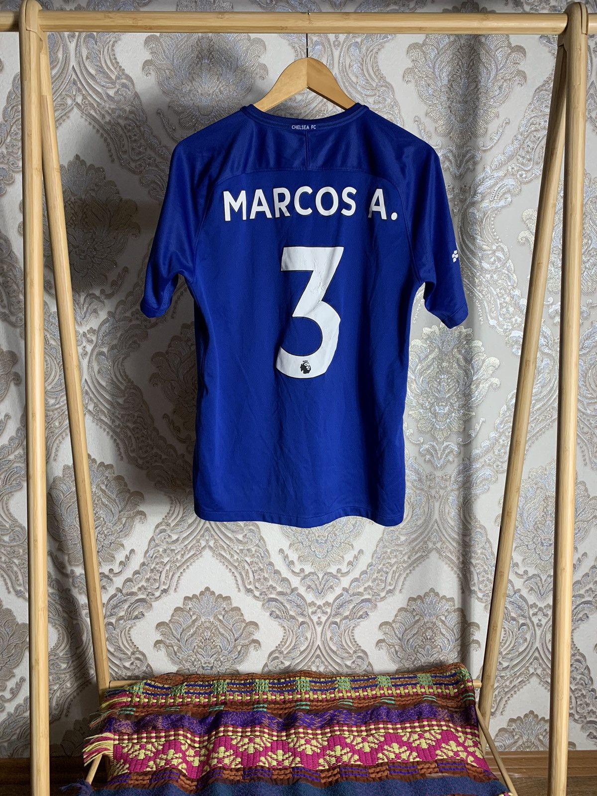 Vintage Nike FC Chelsea Marcos Alonso 2017-18 Y2K Drill Rare