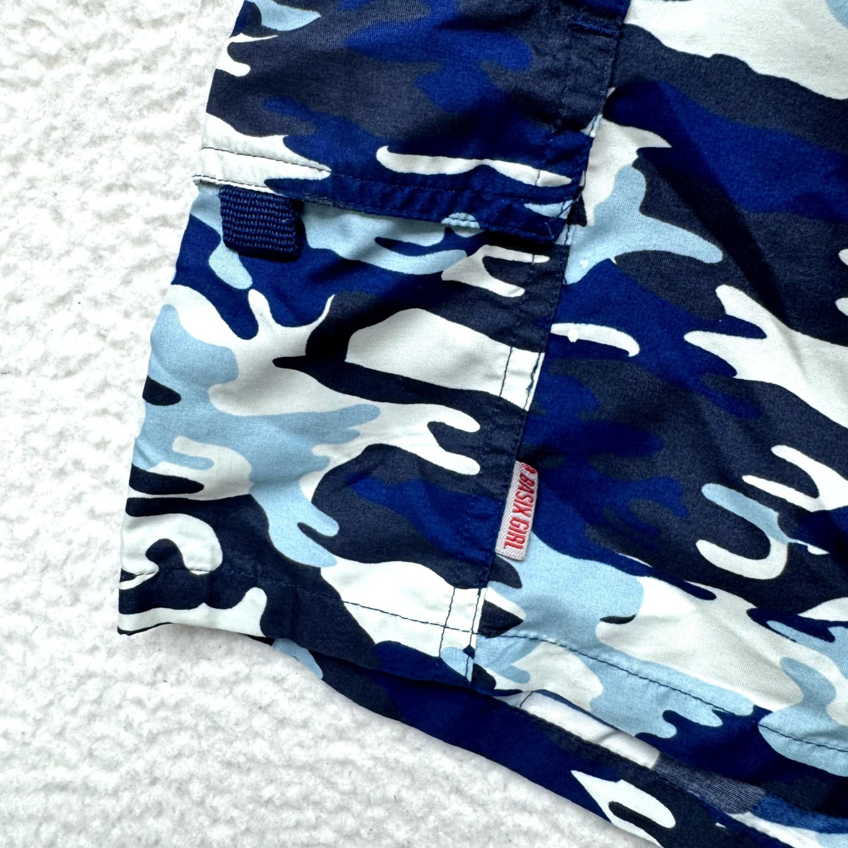 Swims VINTAGE 90s Y2K Basix Girl Swim Shorts L Womens Blue Camo Army Cargo Surfer Sportswear Beach Size 36" / US 14 / IT 50 - 4 Thumbnail