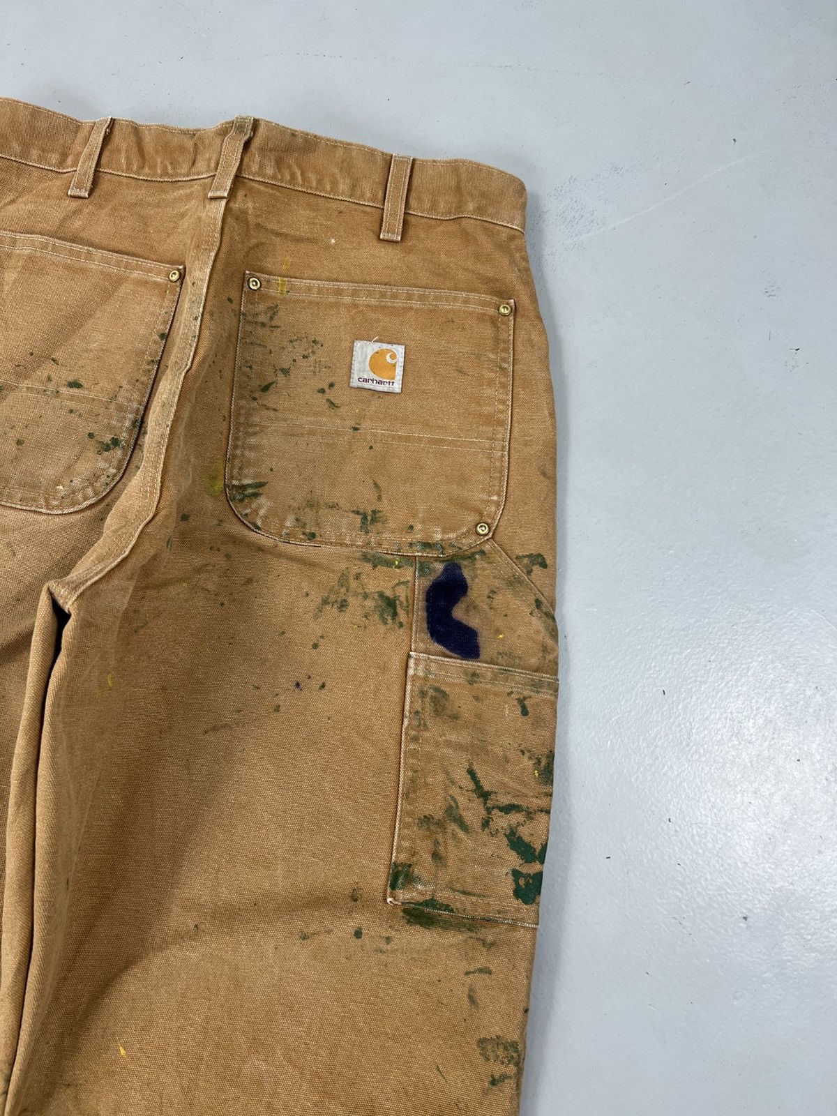 Carhartt Vintage carhartt B01 BRN painted double knee workwear Size US 30 / EU 46 - 8 Thumbnail