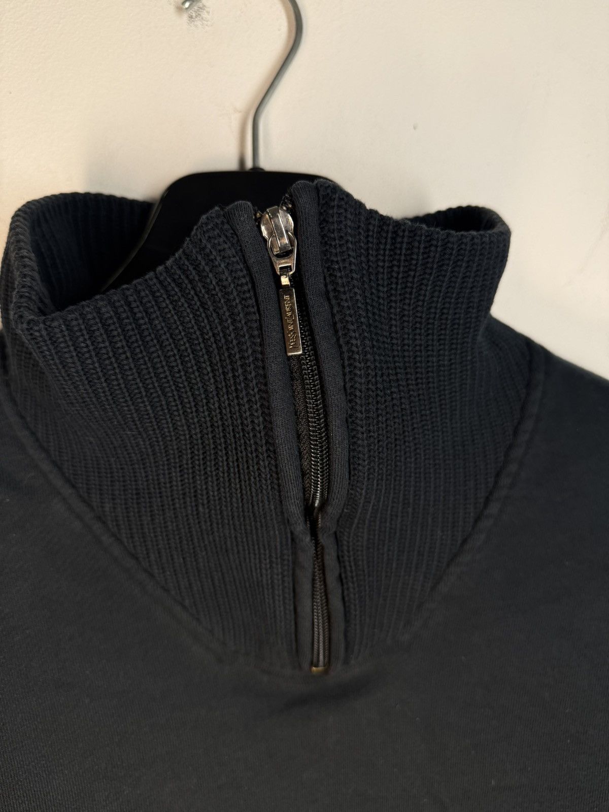 Yves Saint Laurent 90s YSL Sweatshirt 1/4 Quarter Zip Navy Sweater Vintage Size US XL / EU 56 / 4 - 6 Thumbnail