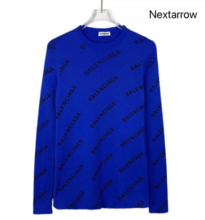 Balenciaga Balenciaga Blue Logo Letter Knitted Shirt2412-Nextarrow Size US L / EU 52-54 / 3 - 2 Thumbnail
