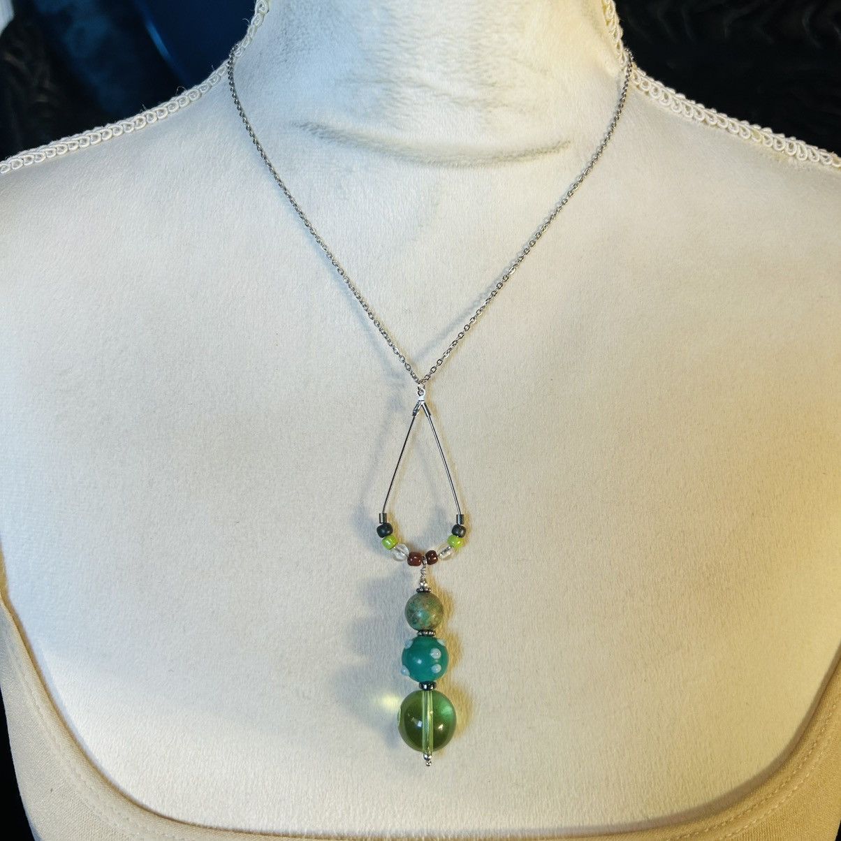 Handmade Handcrafted vintage bead changeable charm pendant necklace Size ONE SIZE - 3 Thumbnail