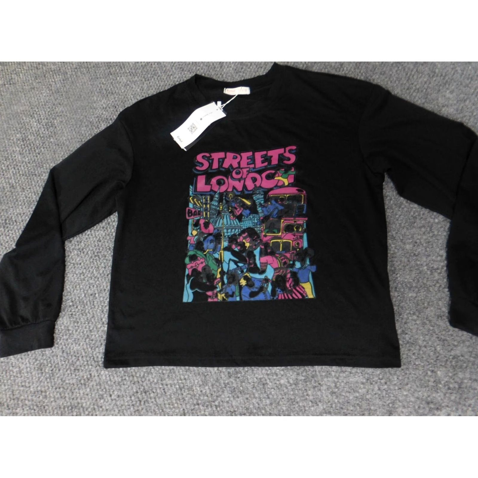 Vintage ROMWE Shirt Womens M Black London Graphic Casual Crew Neck T-Shirt Size M / US 6-8 / IT 42-44 - 2 Thumbnail