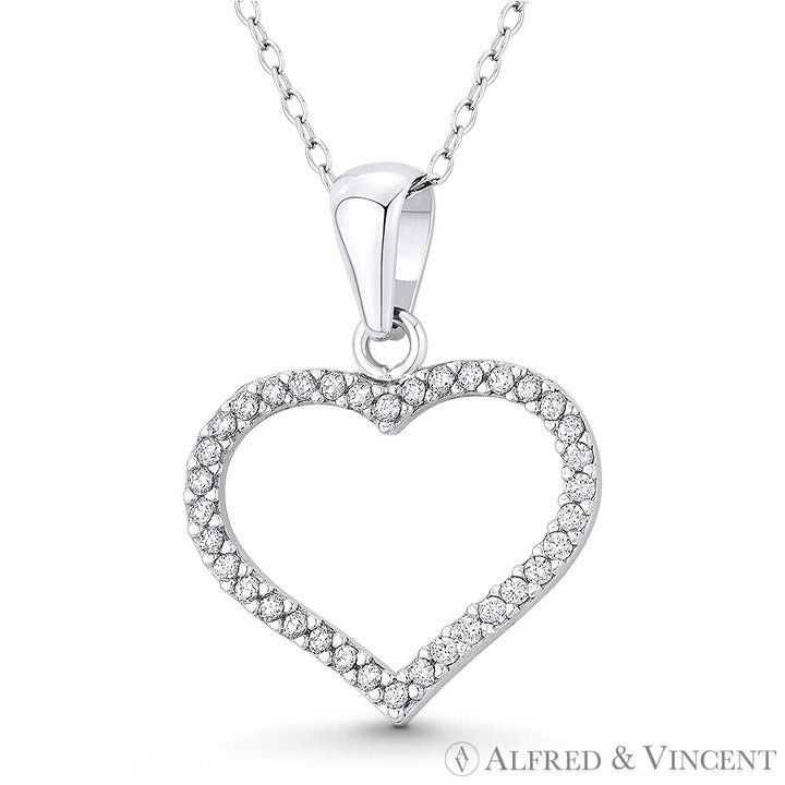 Other Open-Design Heart Charm CZ Crystal Pave 26x19mm Pendant Size ONE SIZE - 1 Preview